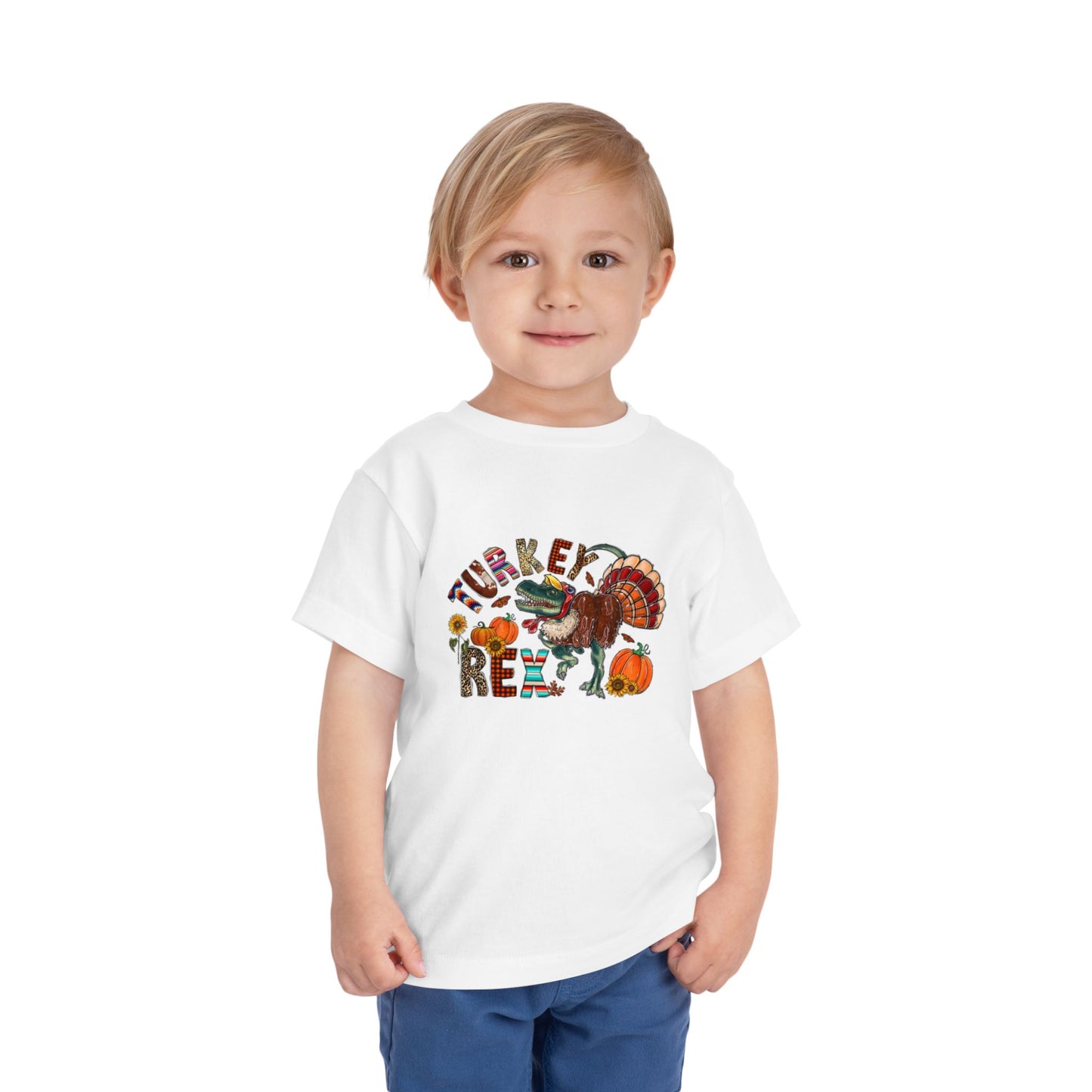 Thanksgiving Dino Toddler Short Sleeve Tee