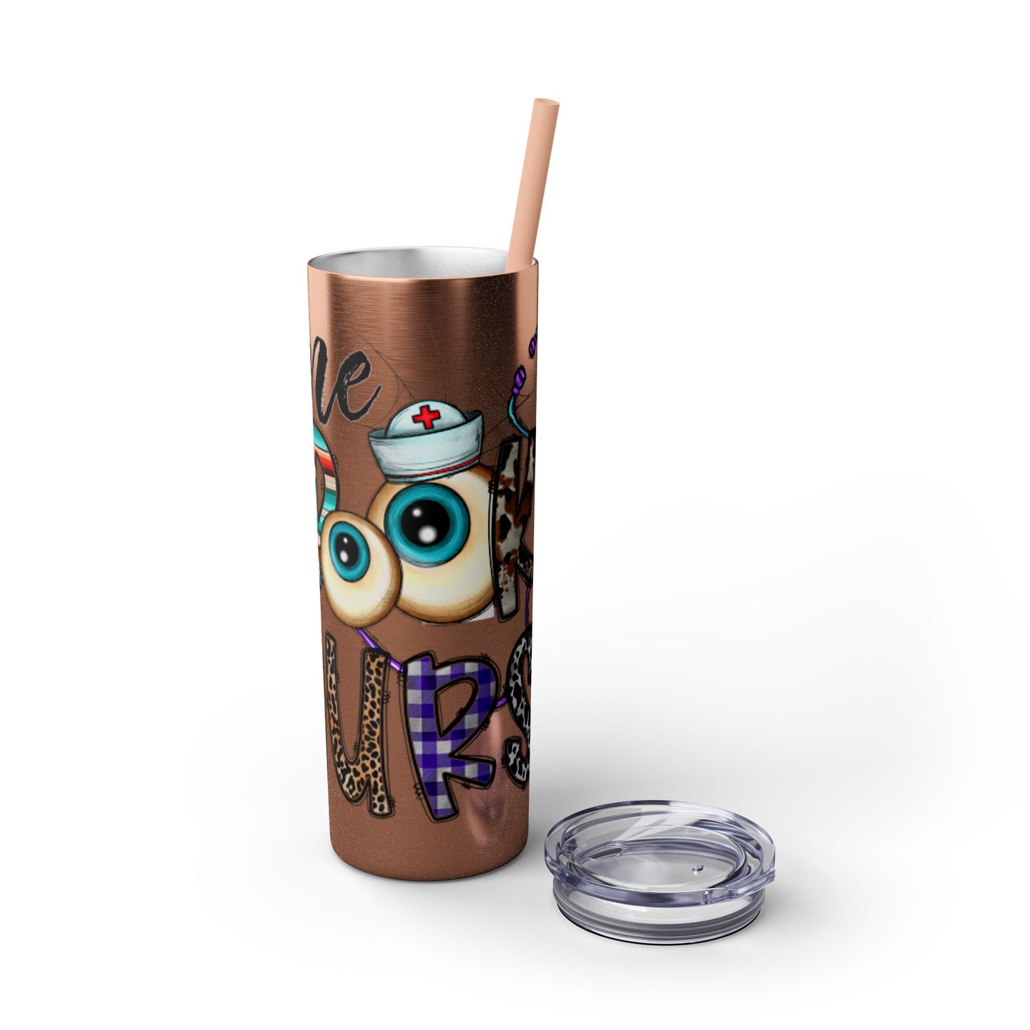 Spooky Nurse Skinny Tumbler with Straw, 20oz