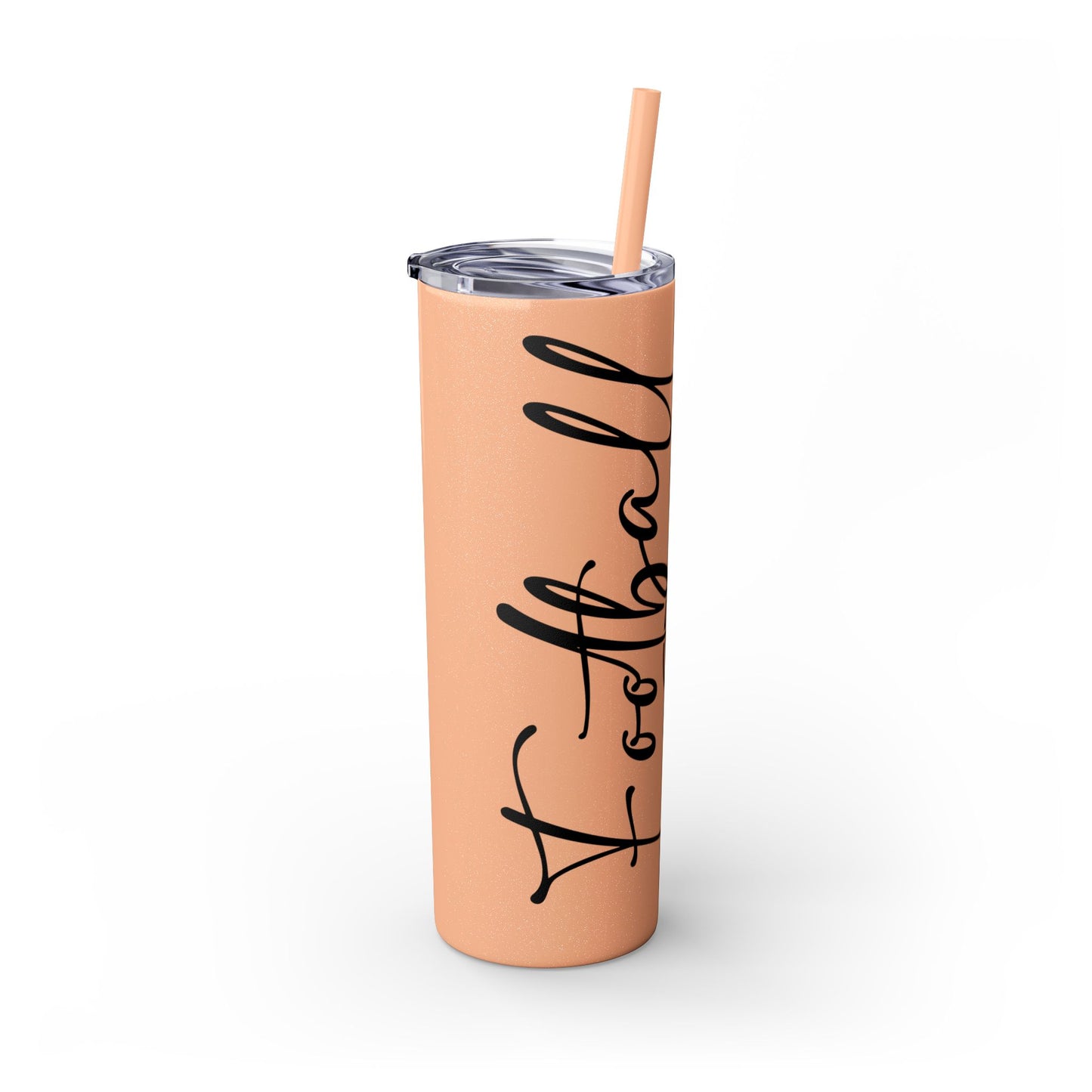 Football Mom Skinny Tumbler with Straw, 20oz