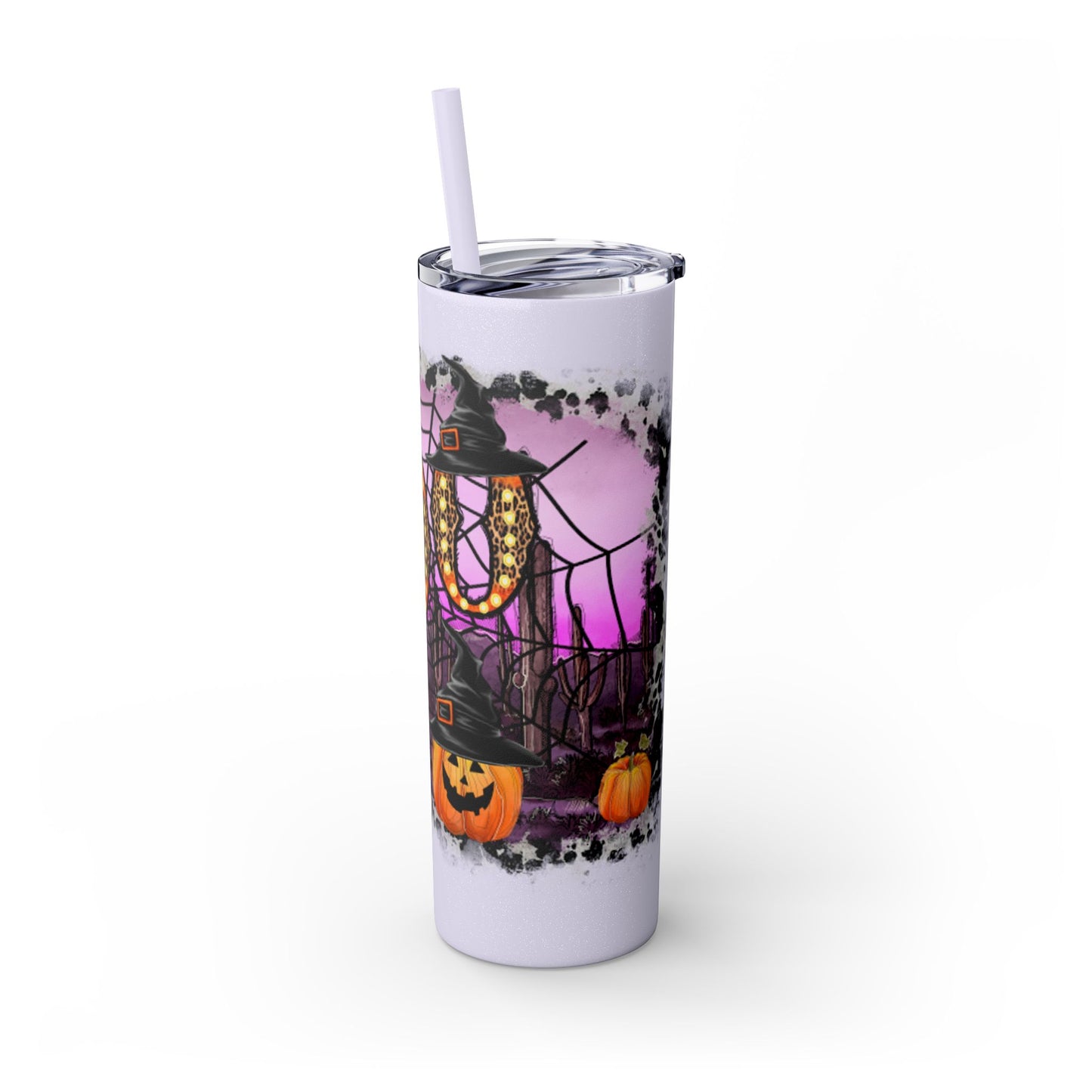 Halloween Boo Skinny Tumbler with Straw, 20oz