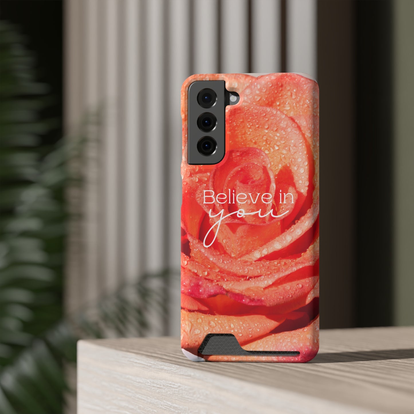 Believe Phone Case With Card Holder