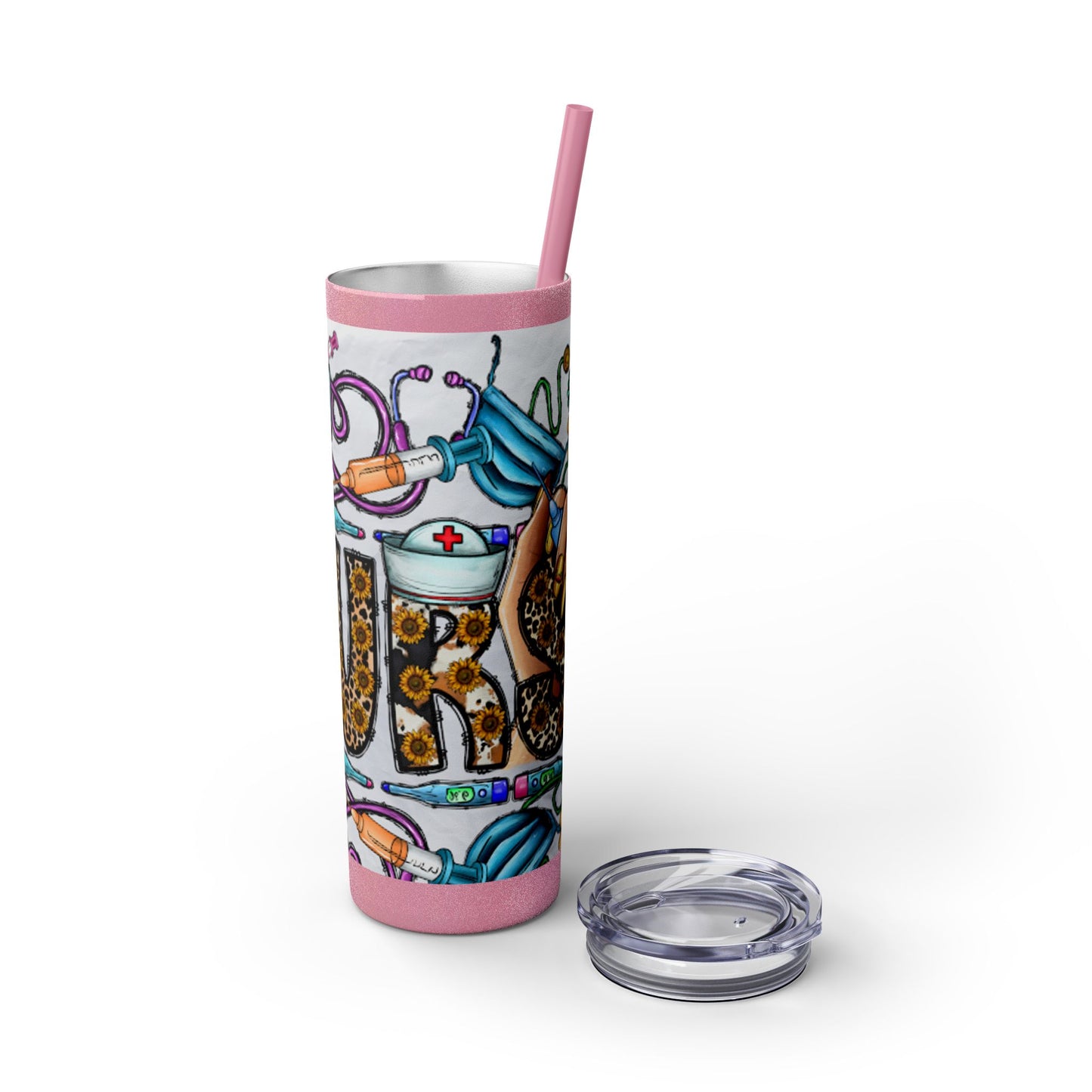 Nurse Skinny Tumbler with Straw, 20oz