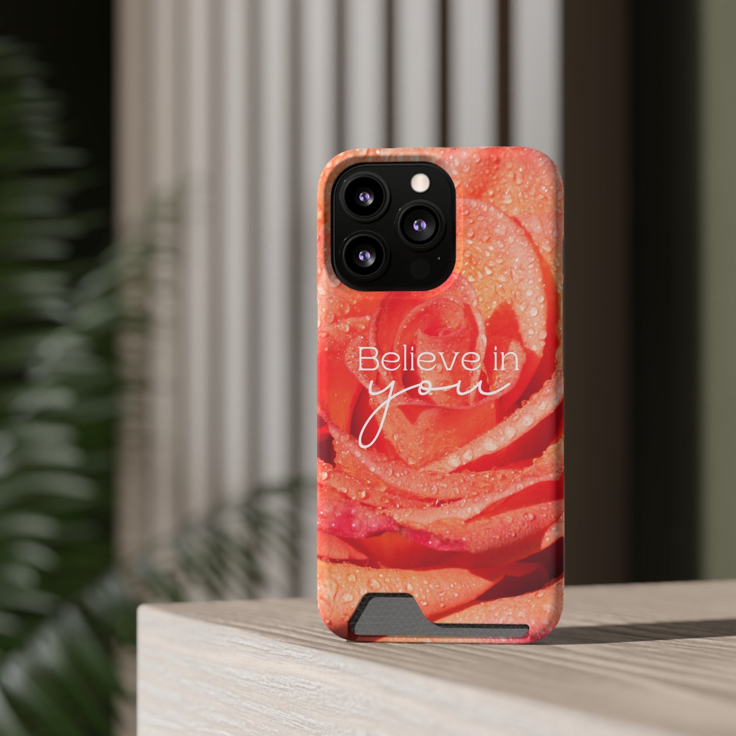 Believe Phone Case With Card Holder