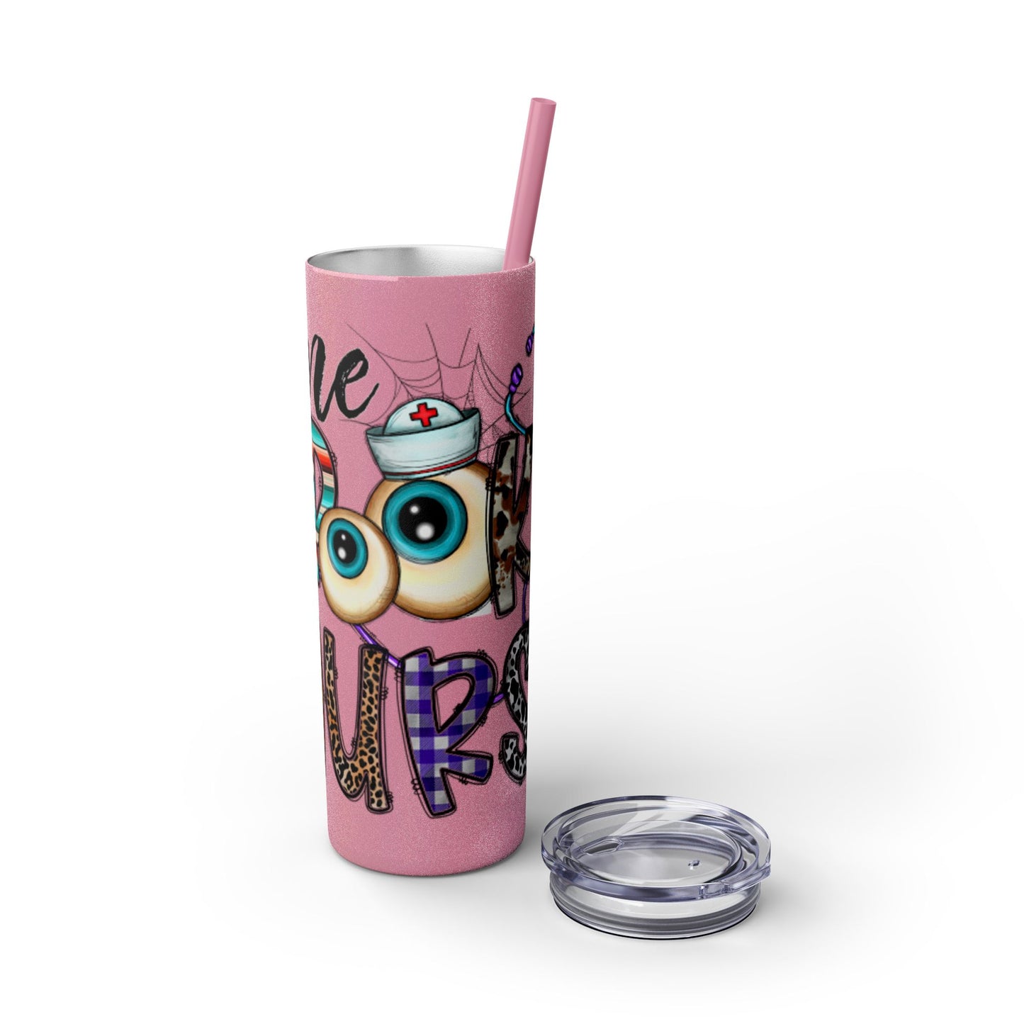 Spooky Nurse Skinny Tumbler with Straw, 20oz