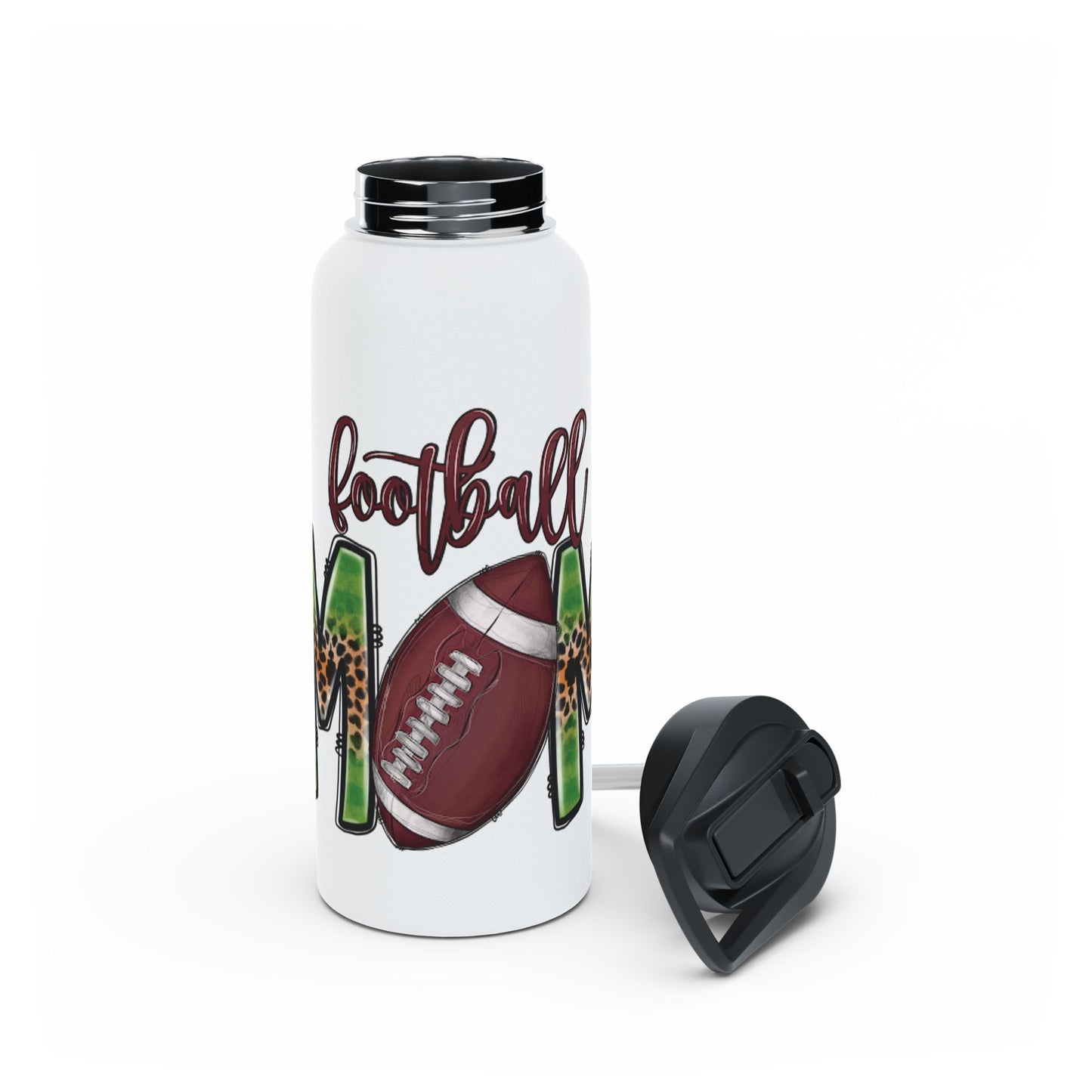 Football Mom Stainless Steel Water Bottle, Standard Lid