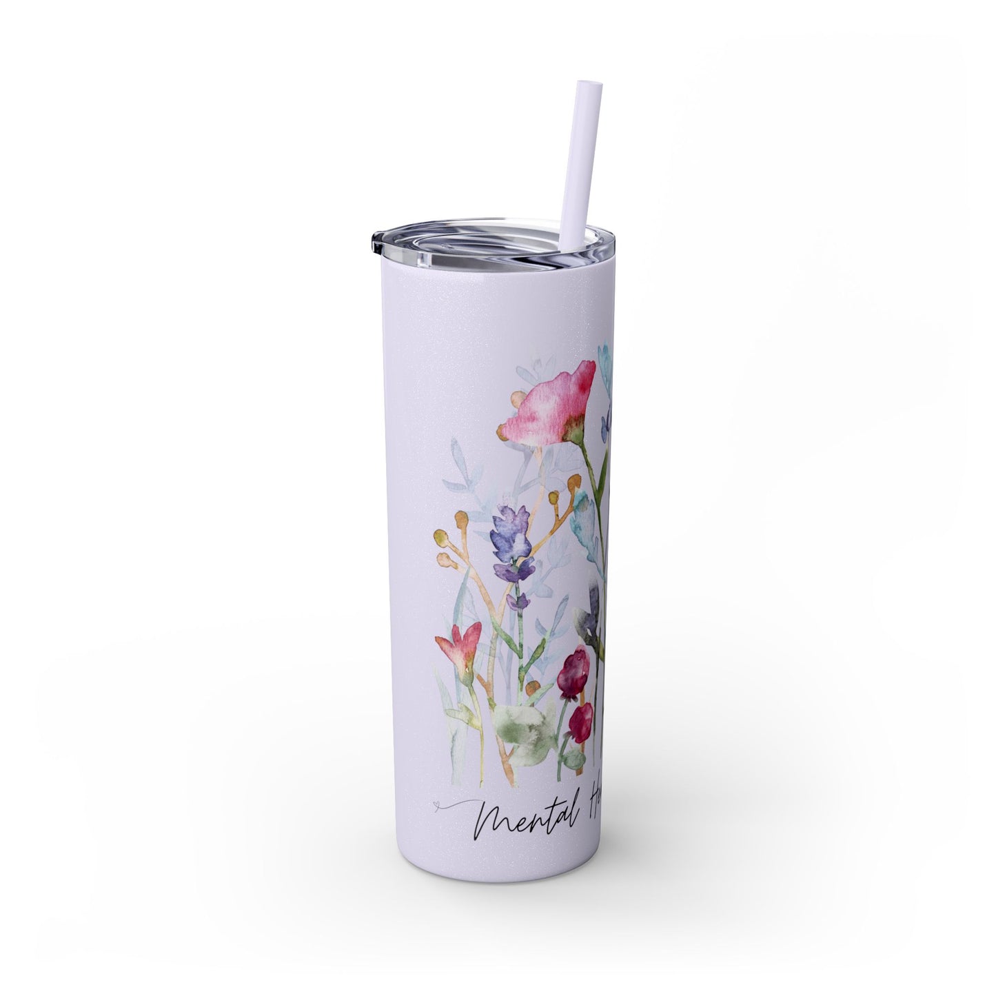 Mental Health Matters Skinny Tumbler with Straw, 20oz