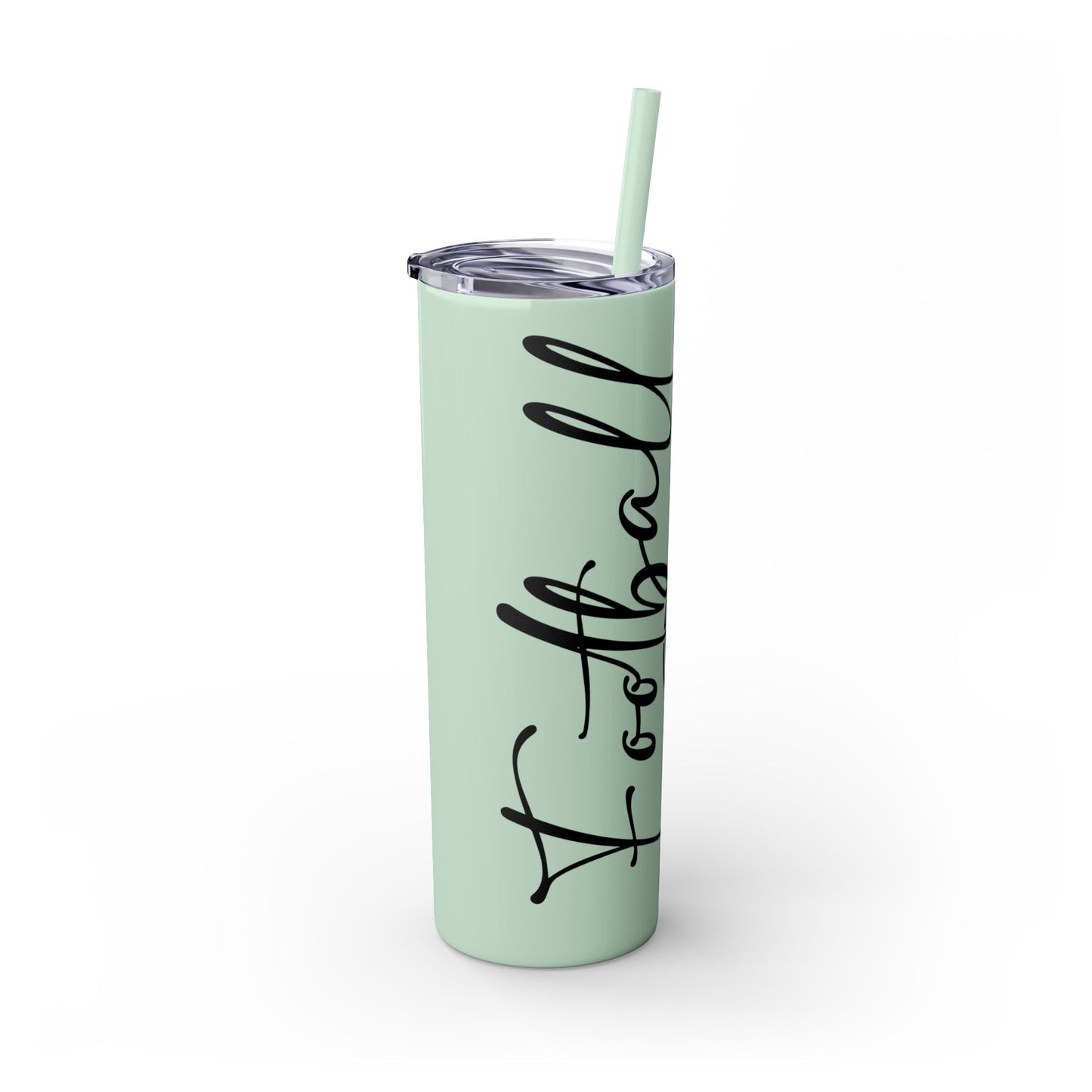 Football Mom Skinny Tumbler with Straw, 20oz