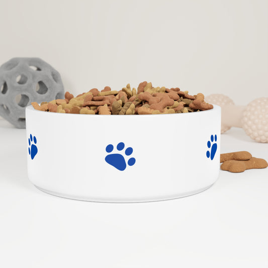 Blue Paw Print Pet Bowl