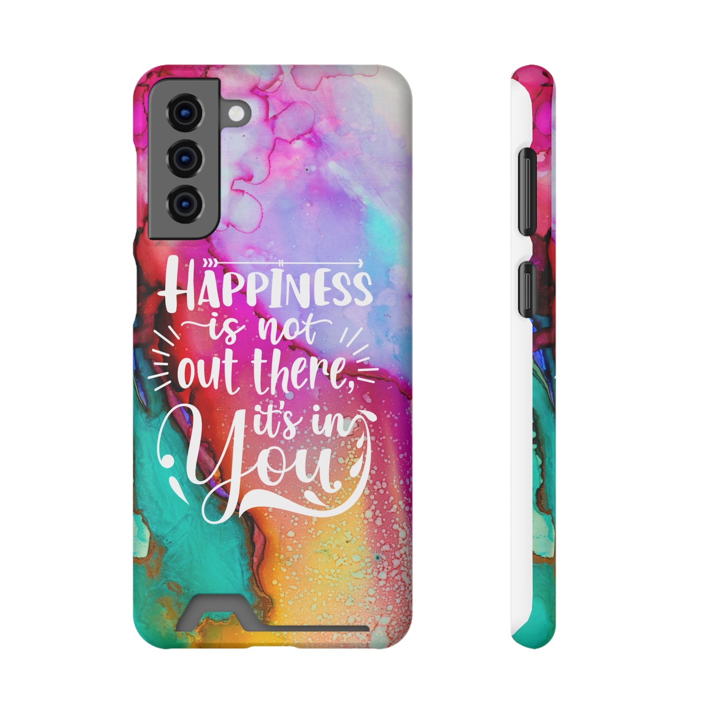 Happiness Phone Case With Card Holder