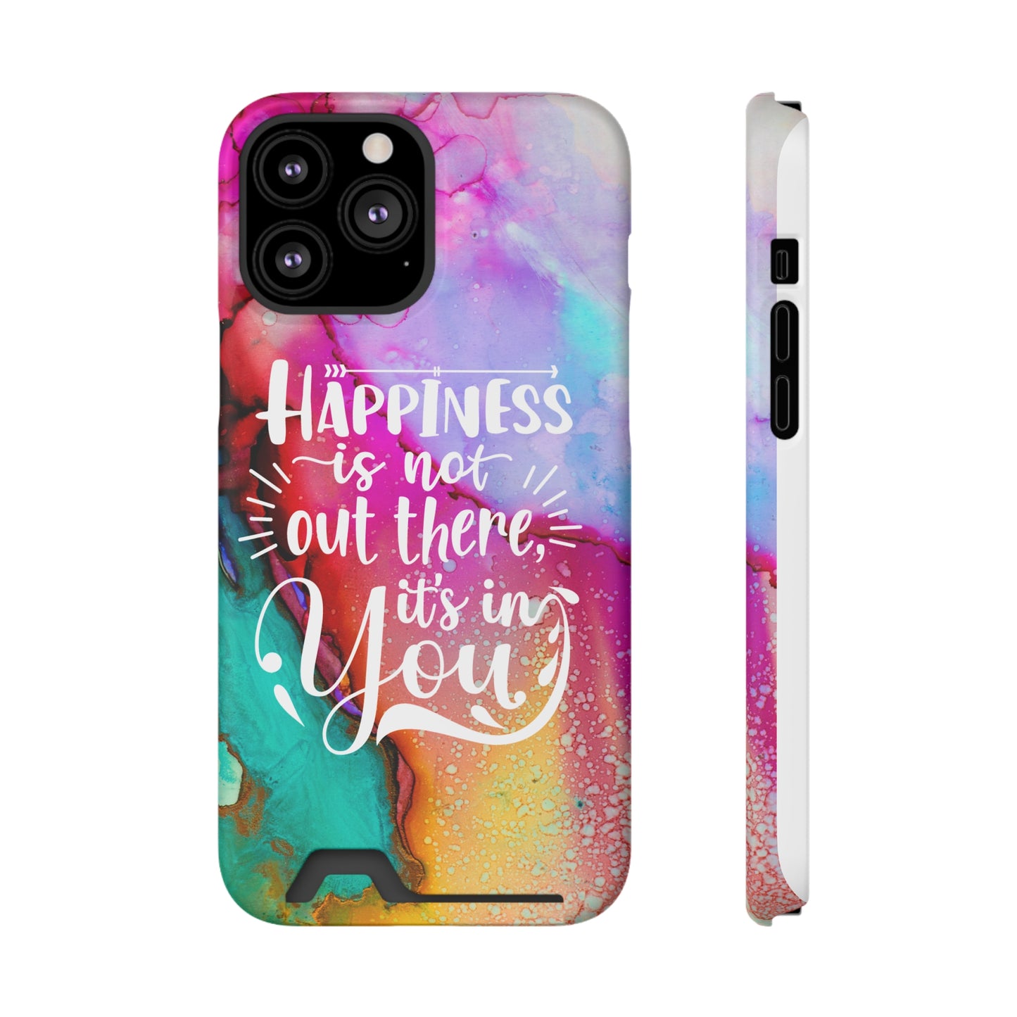 Happiness Phone Case With Card Holder