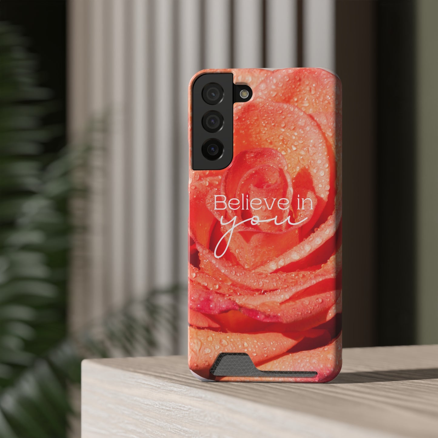 Believe Phone Case With Card Holder