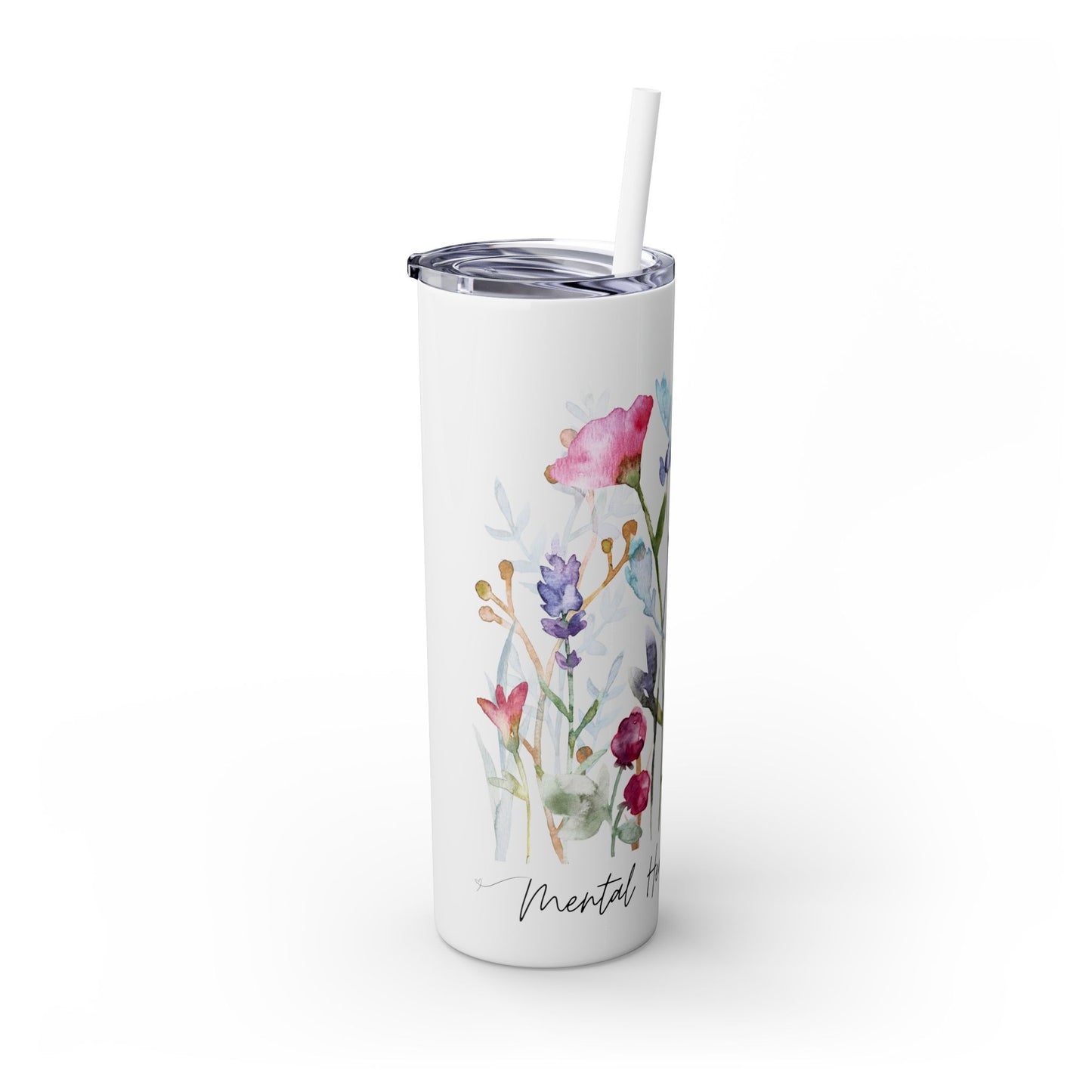 Mental Health Matters Skinny Tumbler with Straw, 20oz