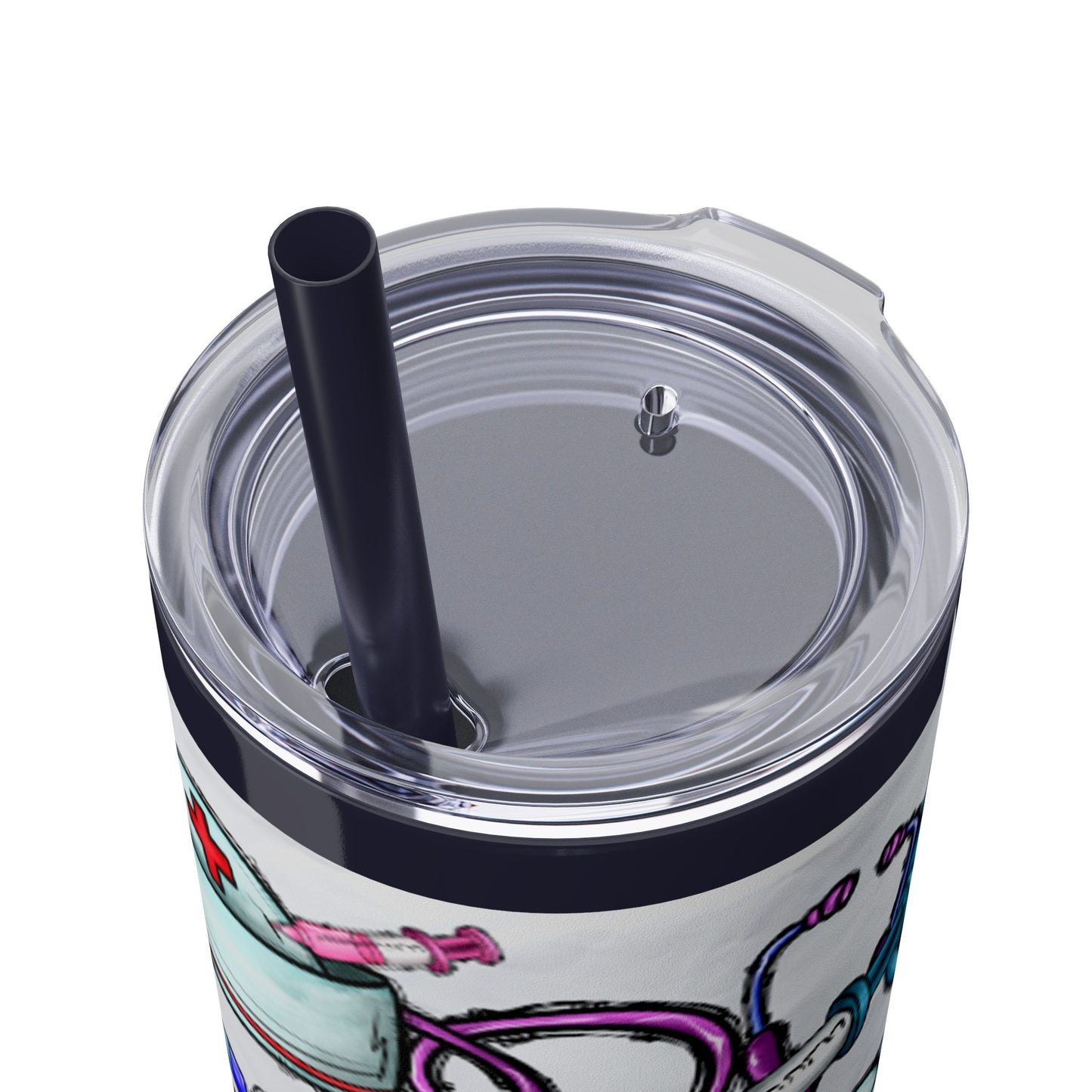 Nurse Skinny Tumbler with Straw, 20oz