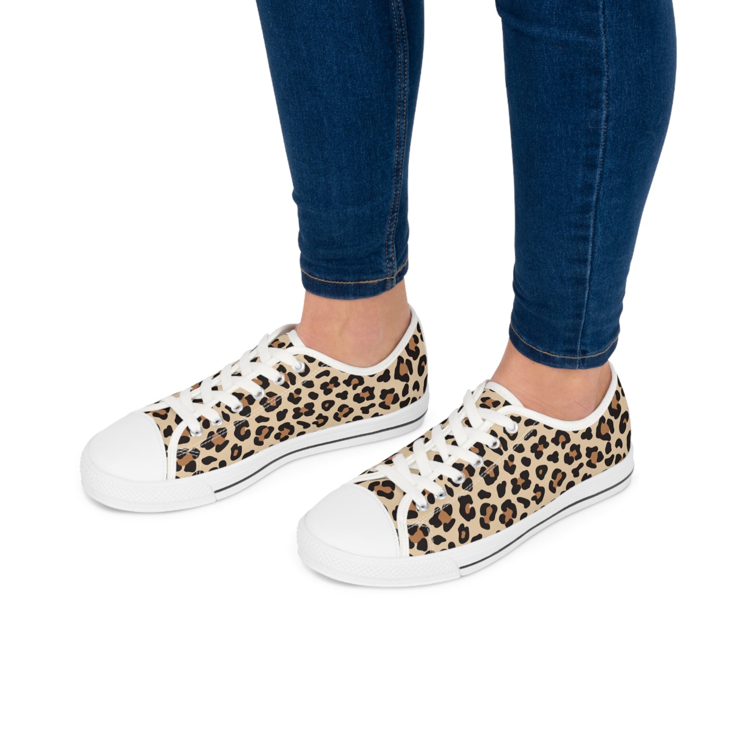 Leopard Print Women's Low Top Sneakers