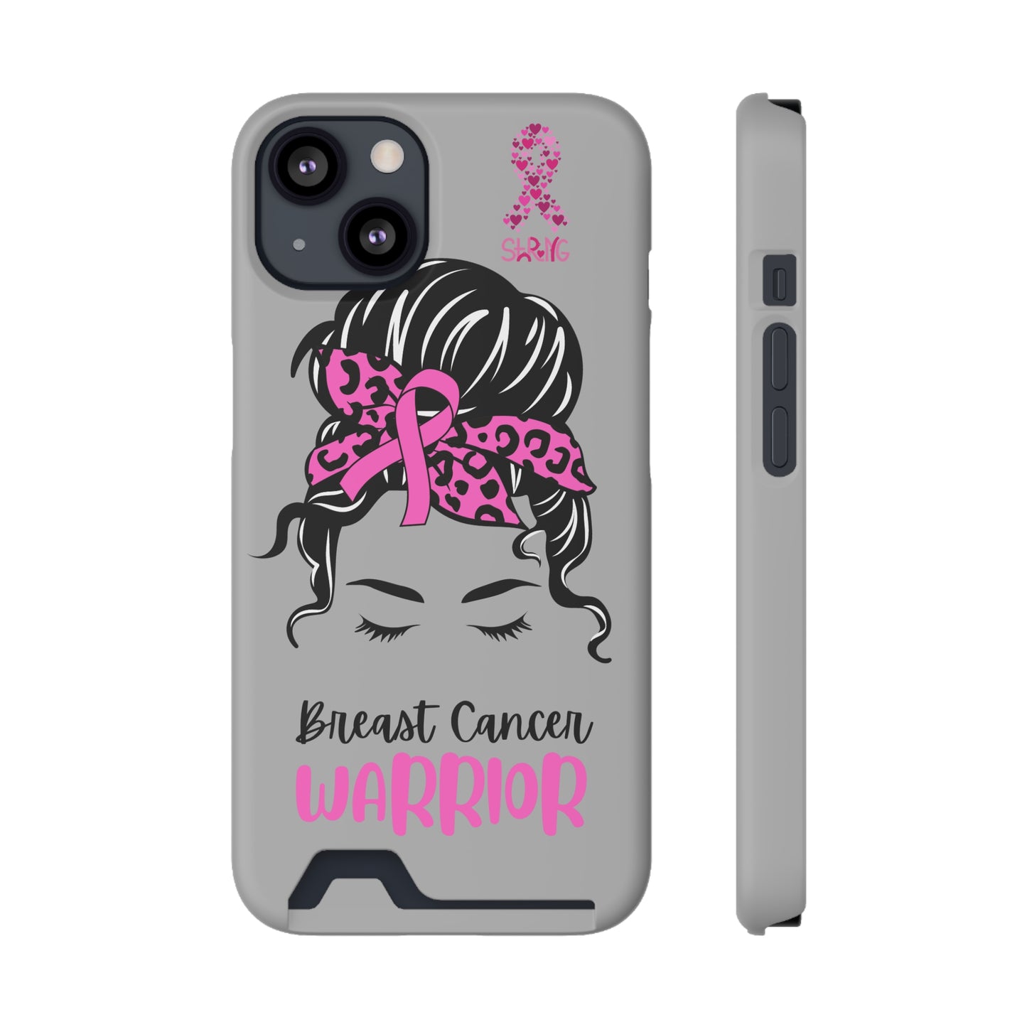 Breast Cancer Phone Case With Card Holder