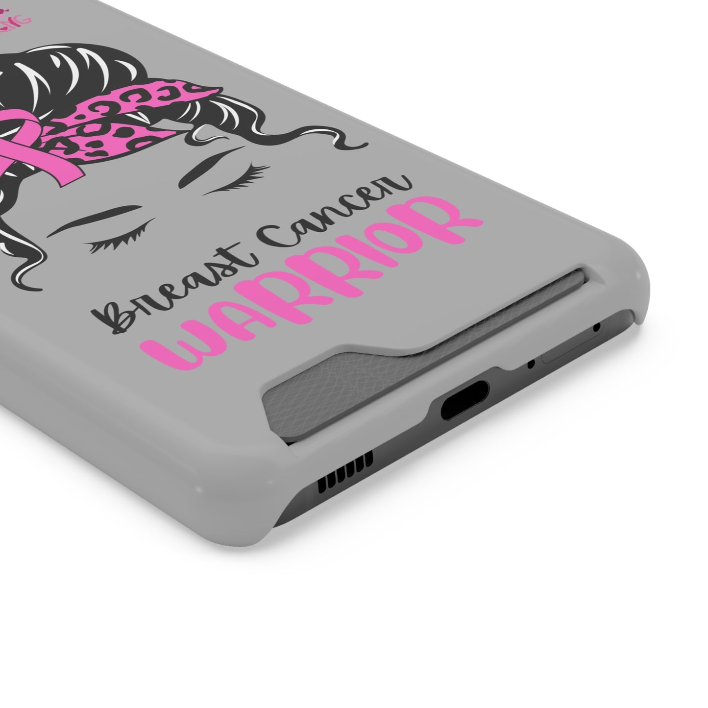 Breast Cancer Phone Case With Card Holder