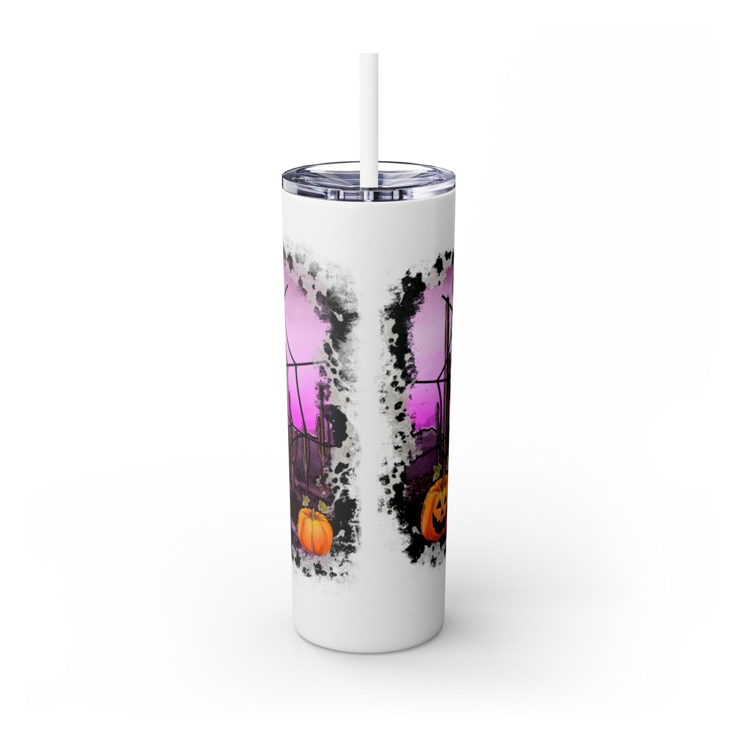 Halloween Boo Skinny Tumbler with Straw, 20oz