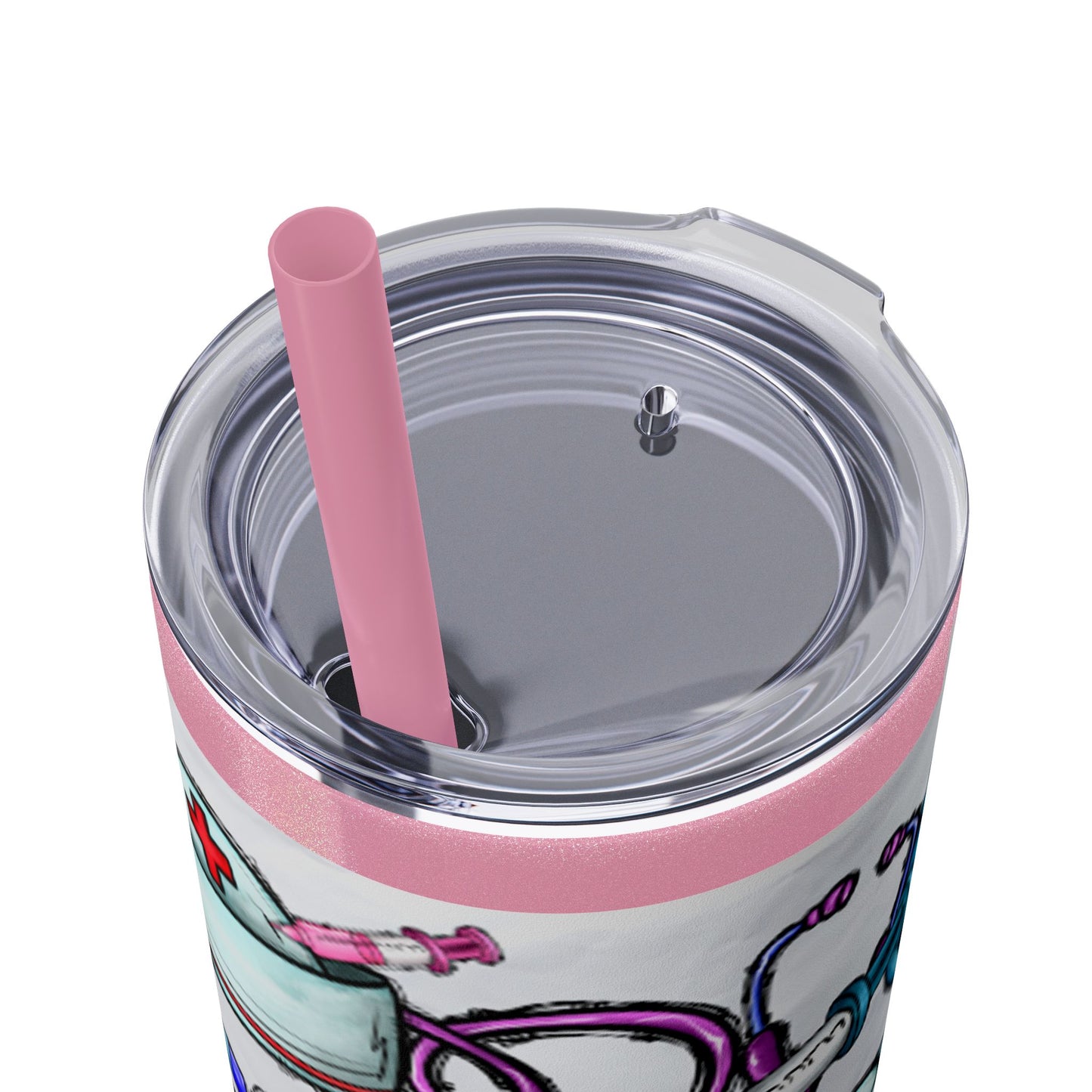 Nurse Skinny Tumbler with Straw, 20oz