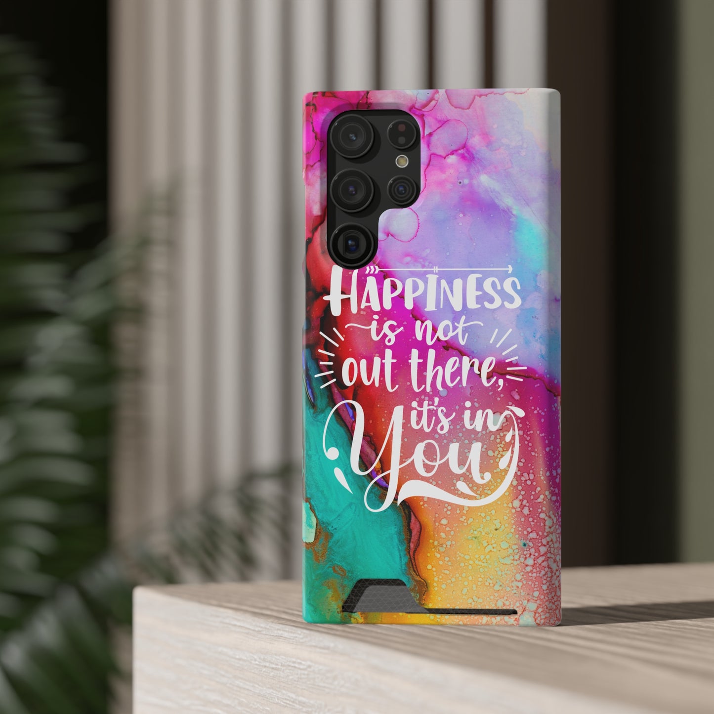 Happiness Phone Case With Card Holder