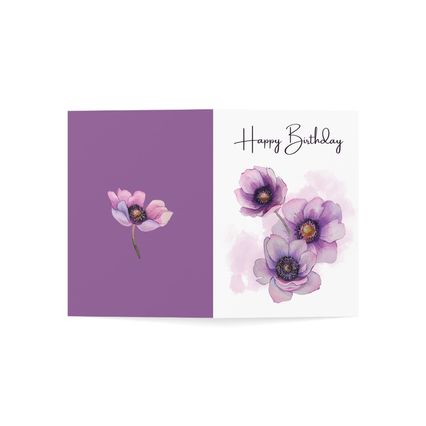 Purple Flower Birthday Cards