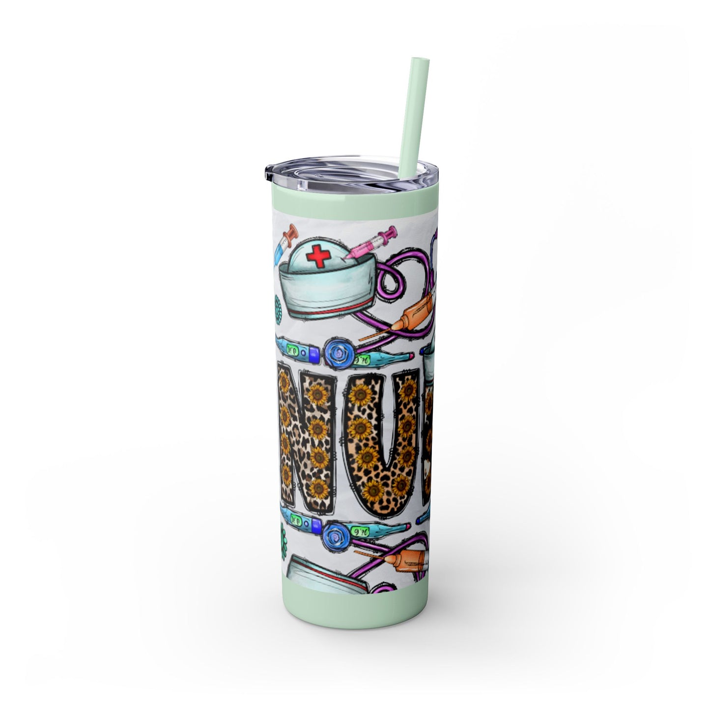 Nurse Skinny Tumbler with Straw, 20oz