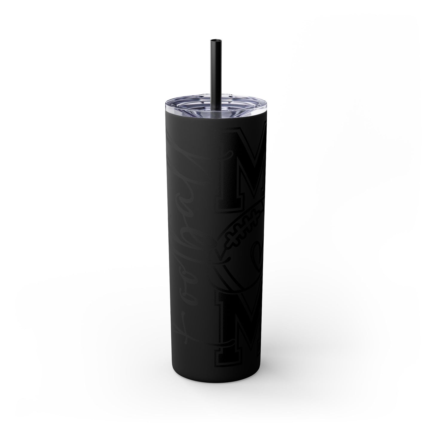 Football Mom Skinny Tumbler with Straw, 20oz