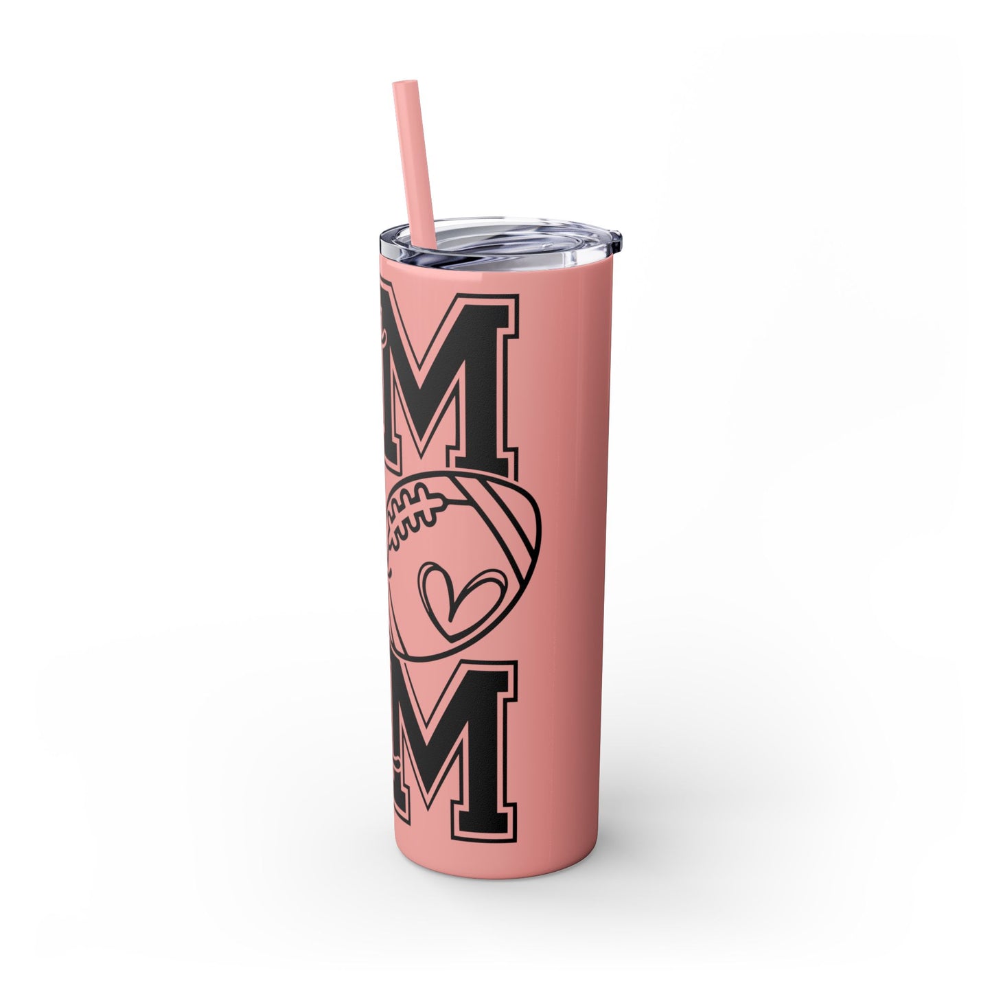 Football Mom Skinny Tumbler with Straw, 20oz