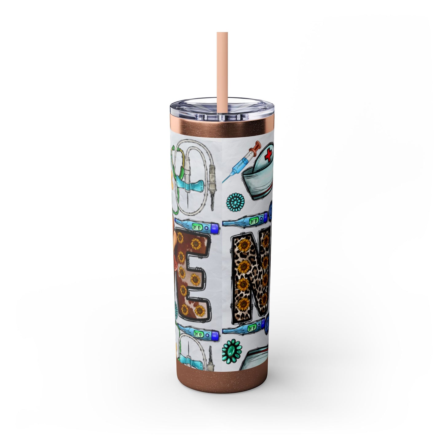 Nurse Skinny Tumbler with Straw, 20oz