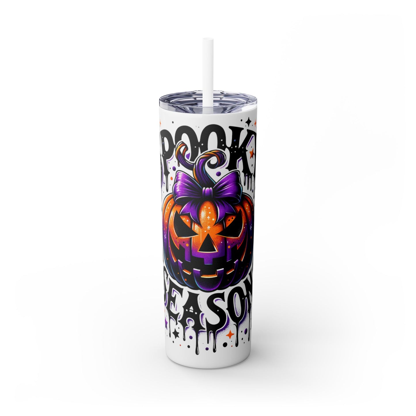 Spooky Season Skinny Tumbler with Straw, 20oz