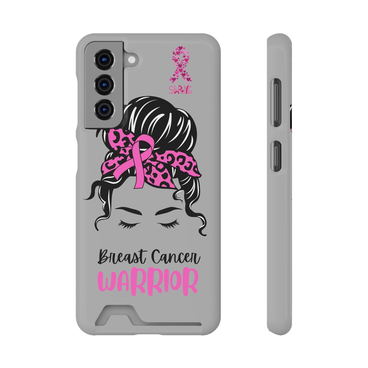 Breast Cancer Phone Case With Card Holder