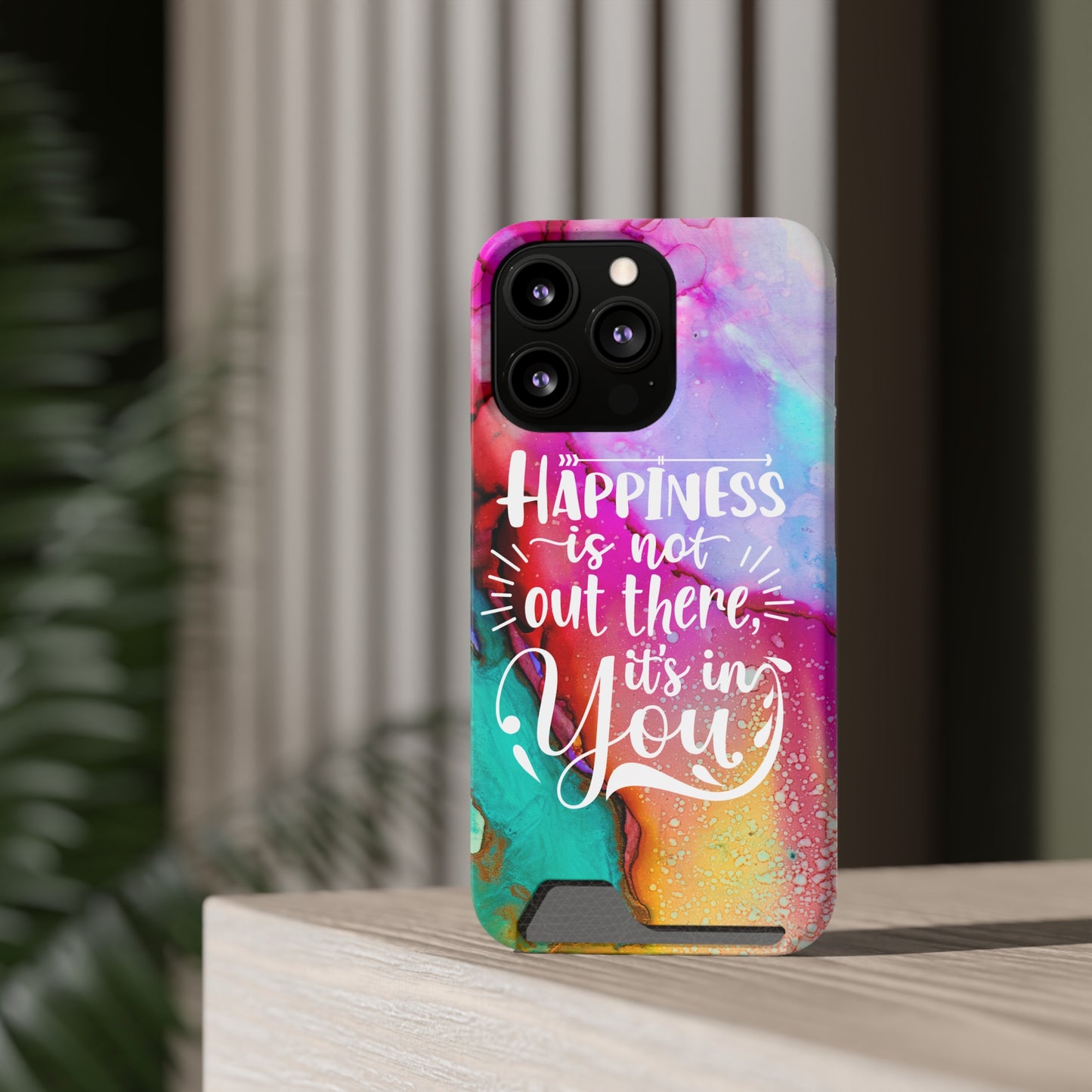 Happiness Phone Case With Card Holder