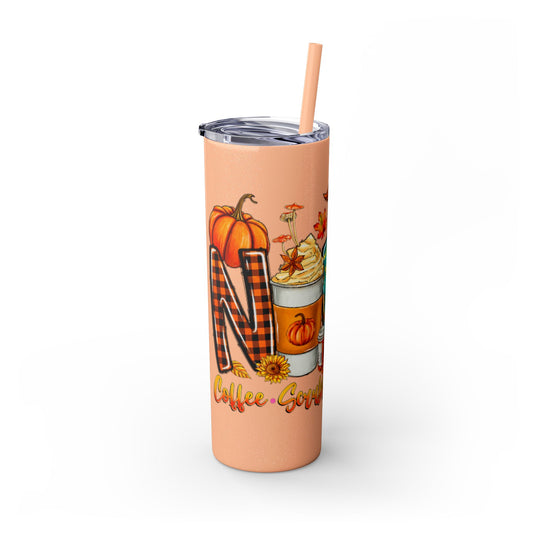 Fall Nurse Skinny Tumbler with Straw, 20oz