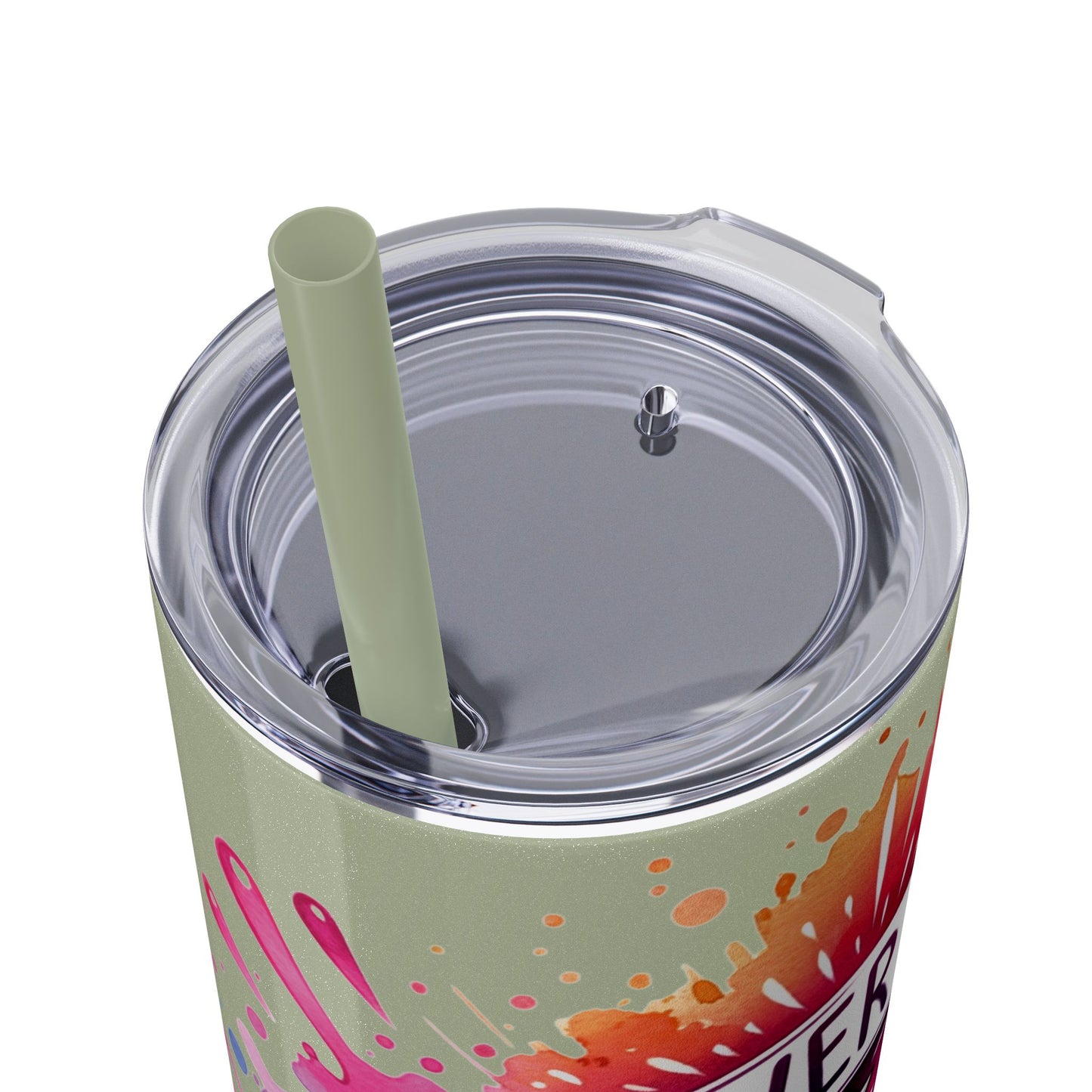 “Sparkle” Skinny Tumbler with Straw, 20oz