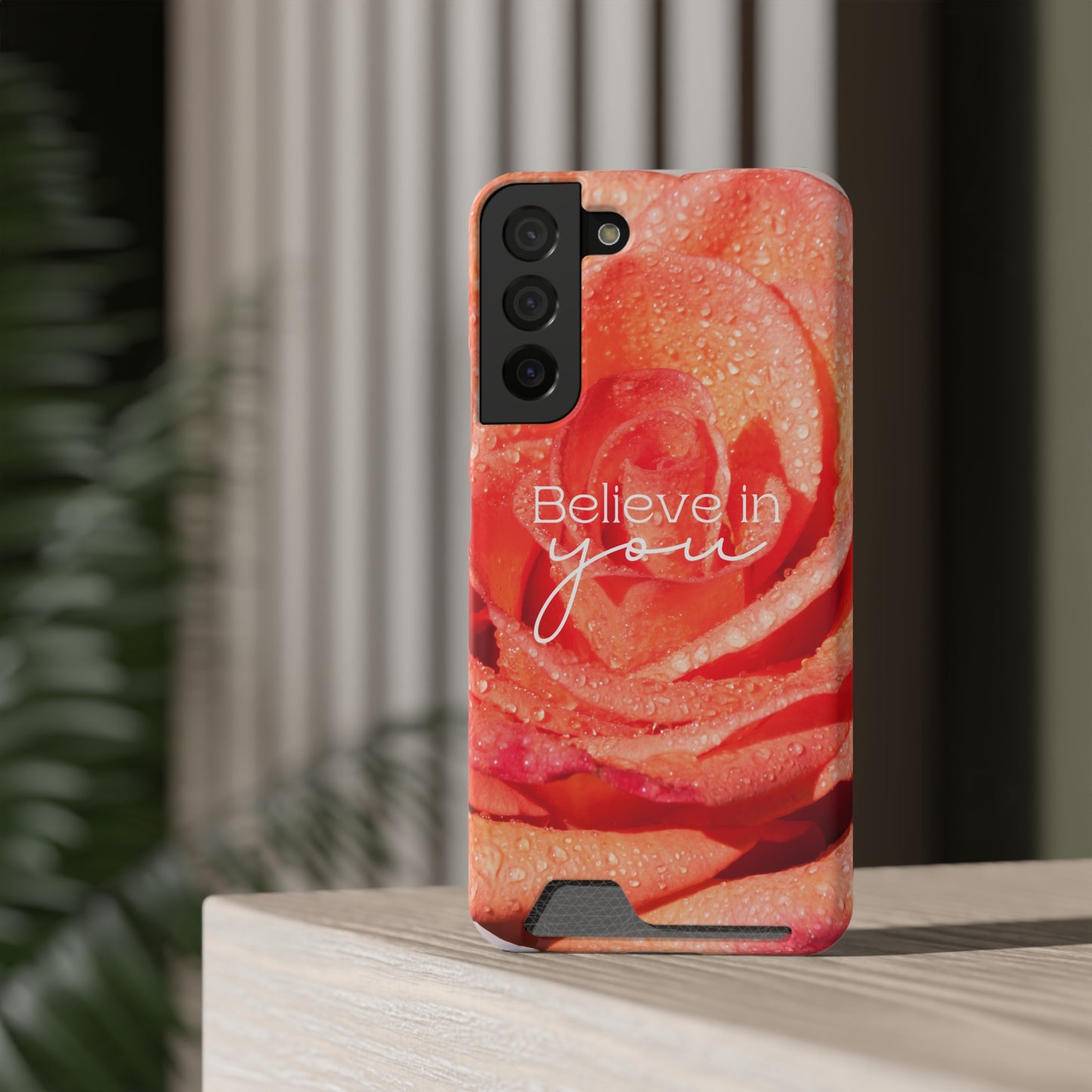 Believe Phone Case With Card Holder