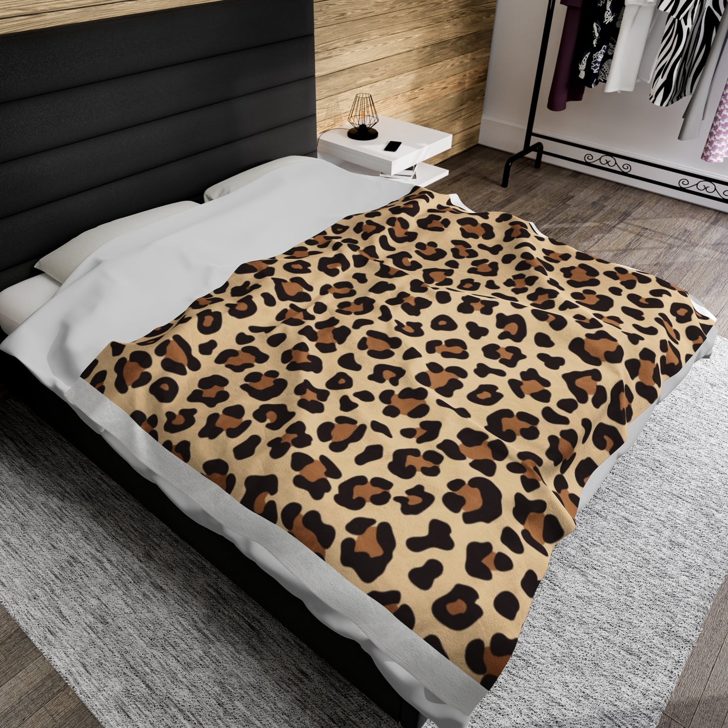 Leopard Print Velveteen Plush Blanket