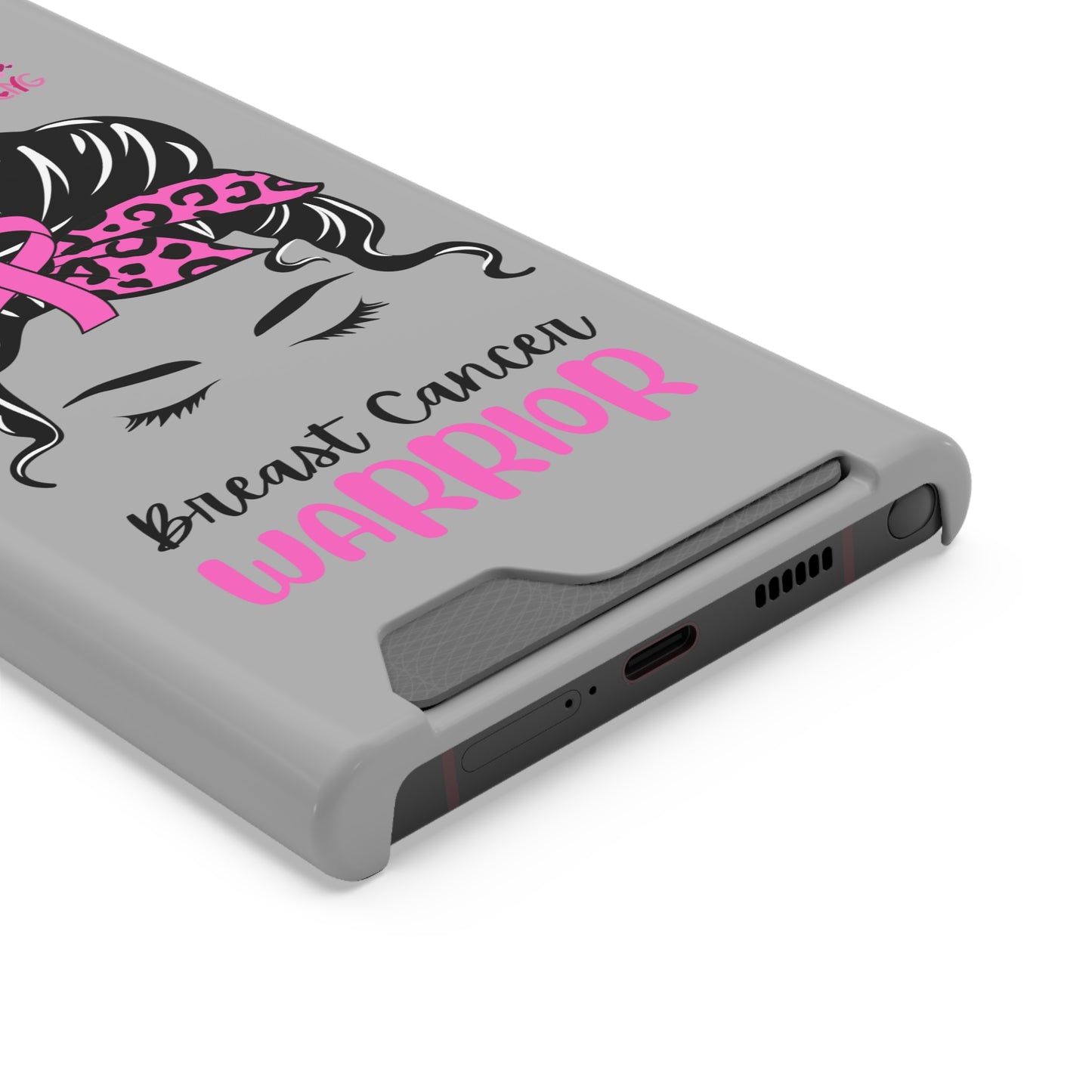 Breast Cancer Phone Case With Card Holder