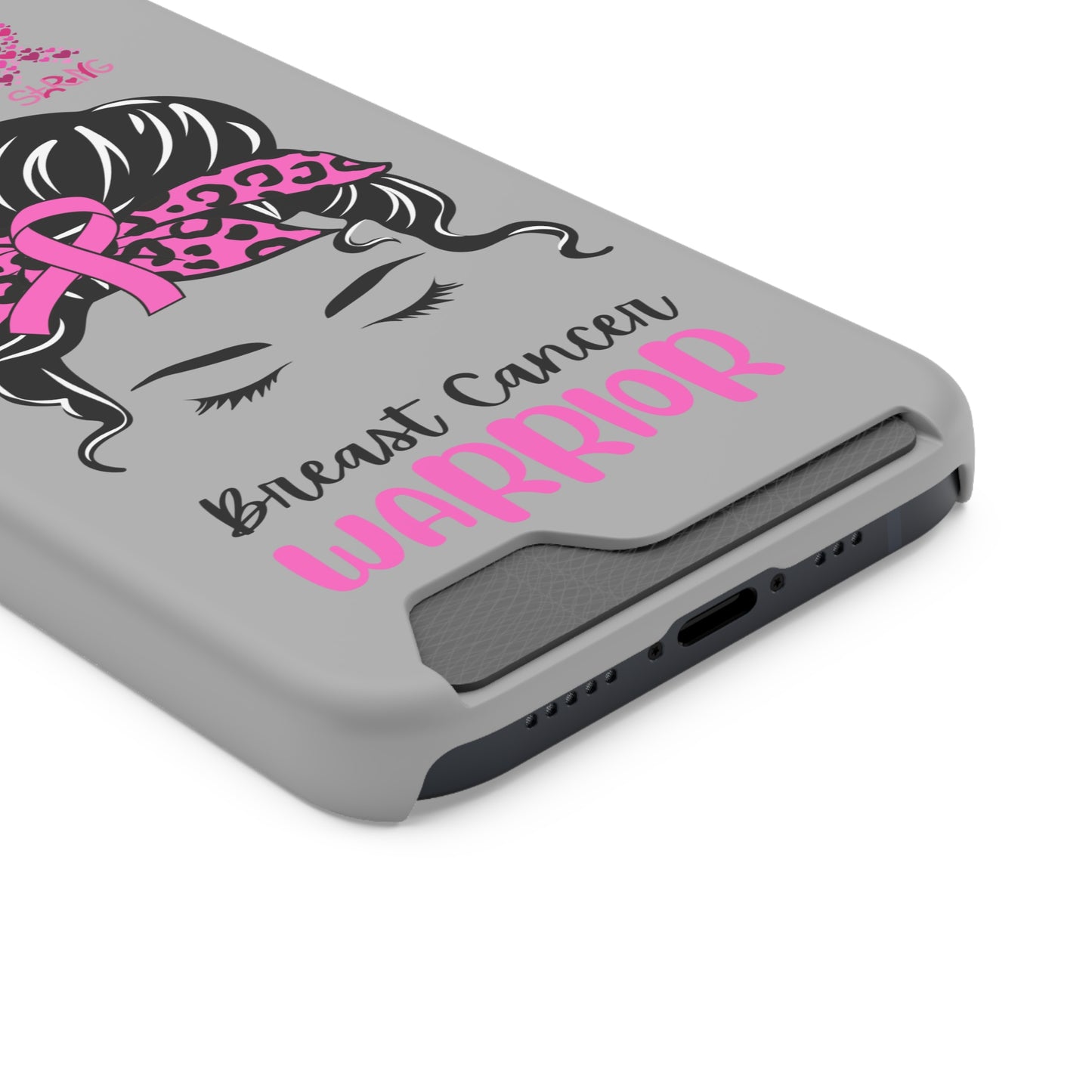 Breast Cancer Phone Case With Card Holder