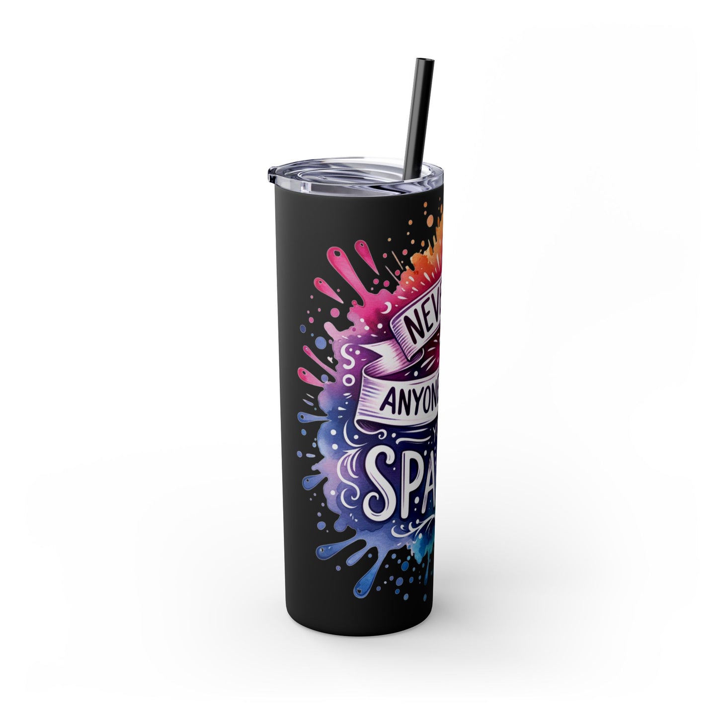 “Sparkle” Skinny Tumbler with Straw, 20oz