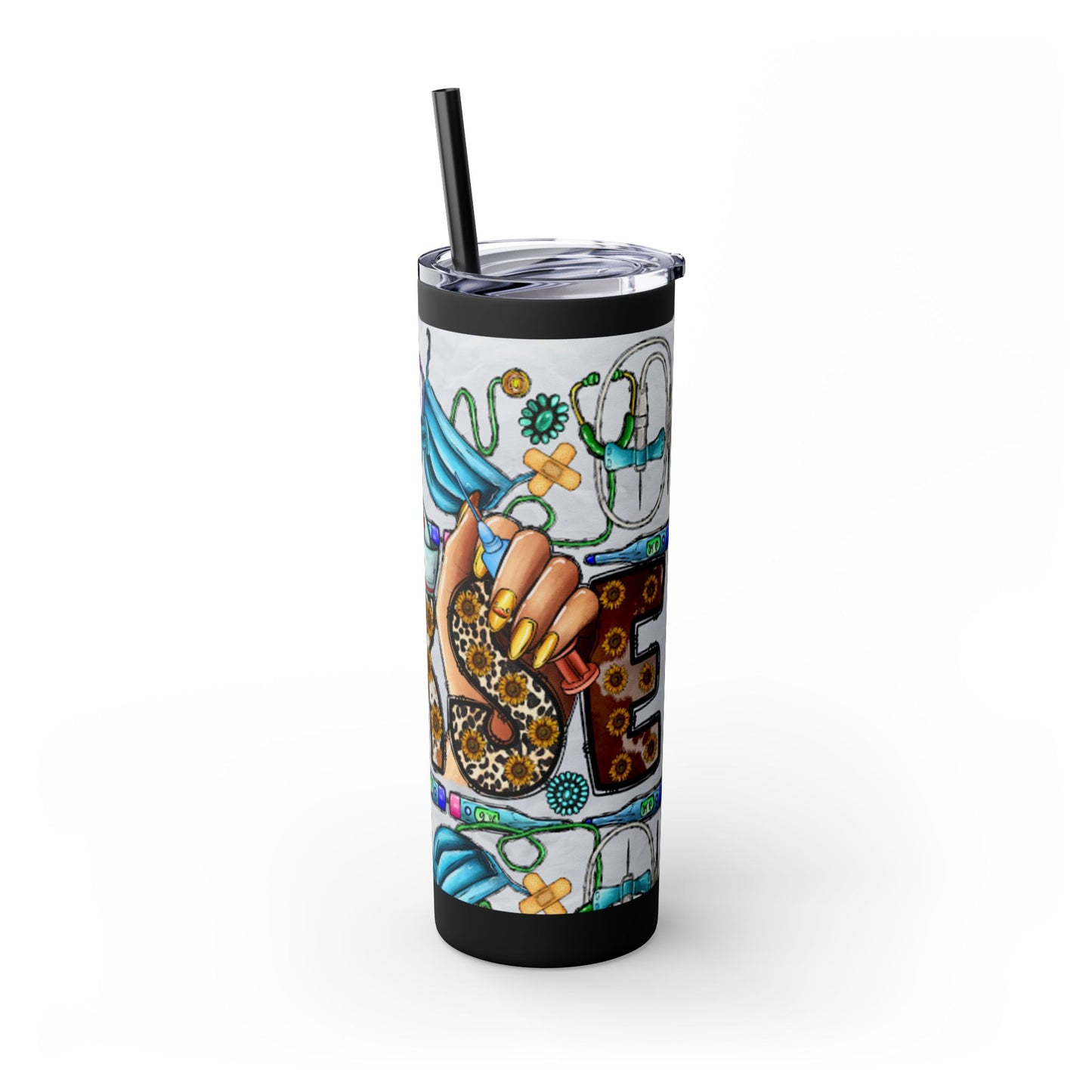 Nurse Skinny Tumbler with Straw, 20oz