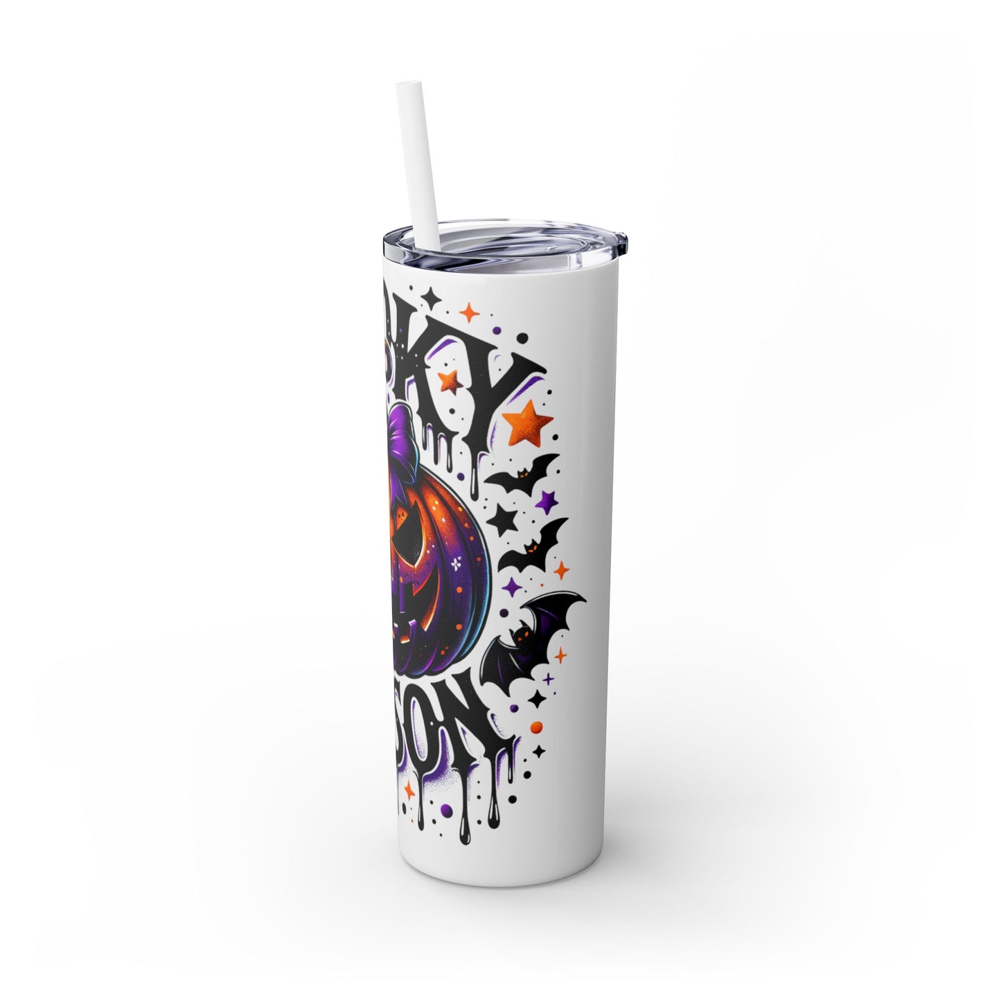 Spooky Season Skinny Tumbler with Straw, 20oz