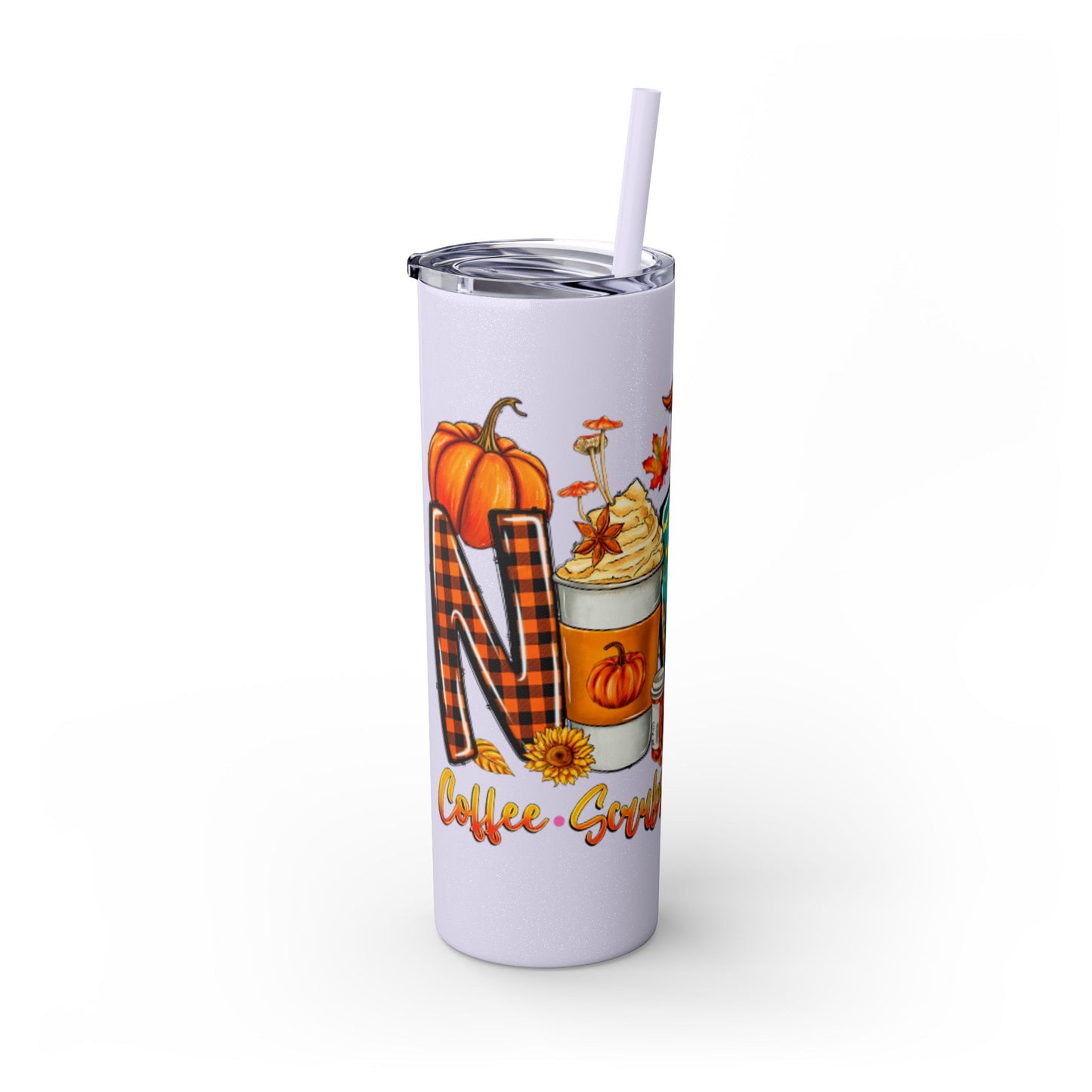 Fall Nurse Skinny Tumbler with Straw, 20oz