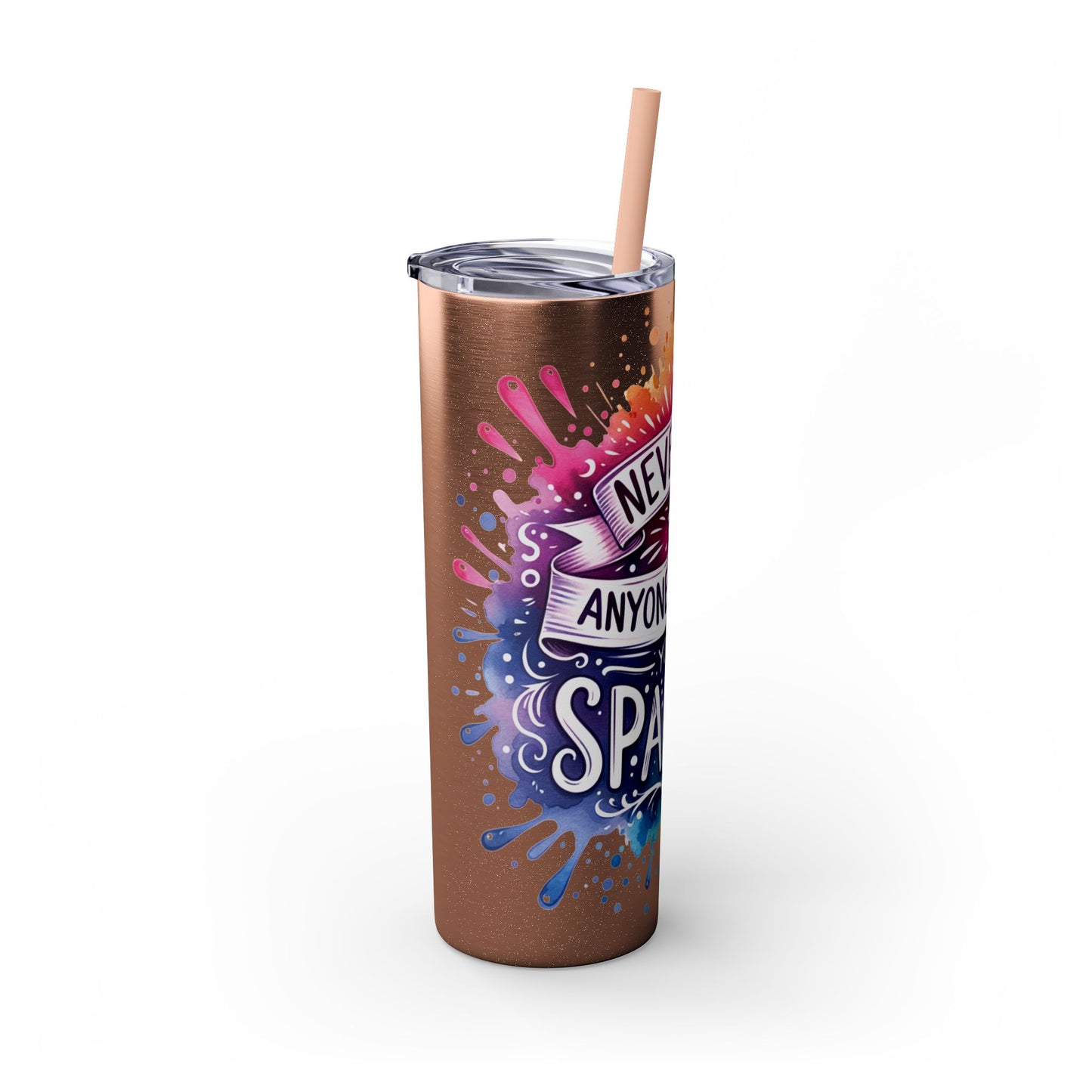 “Sparkle” Skinny Tumbler with Straw, 20oz