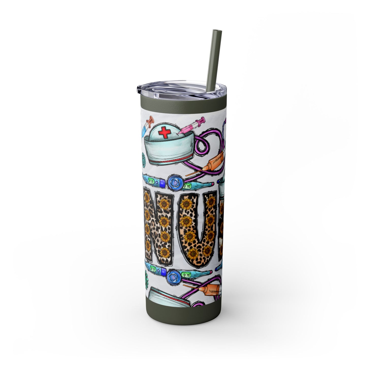 Nurse Skinny Tumbler with Straw, 20oz