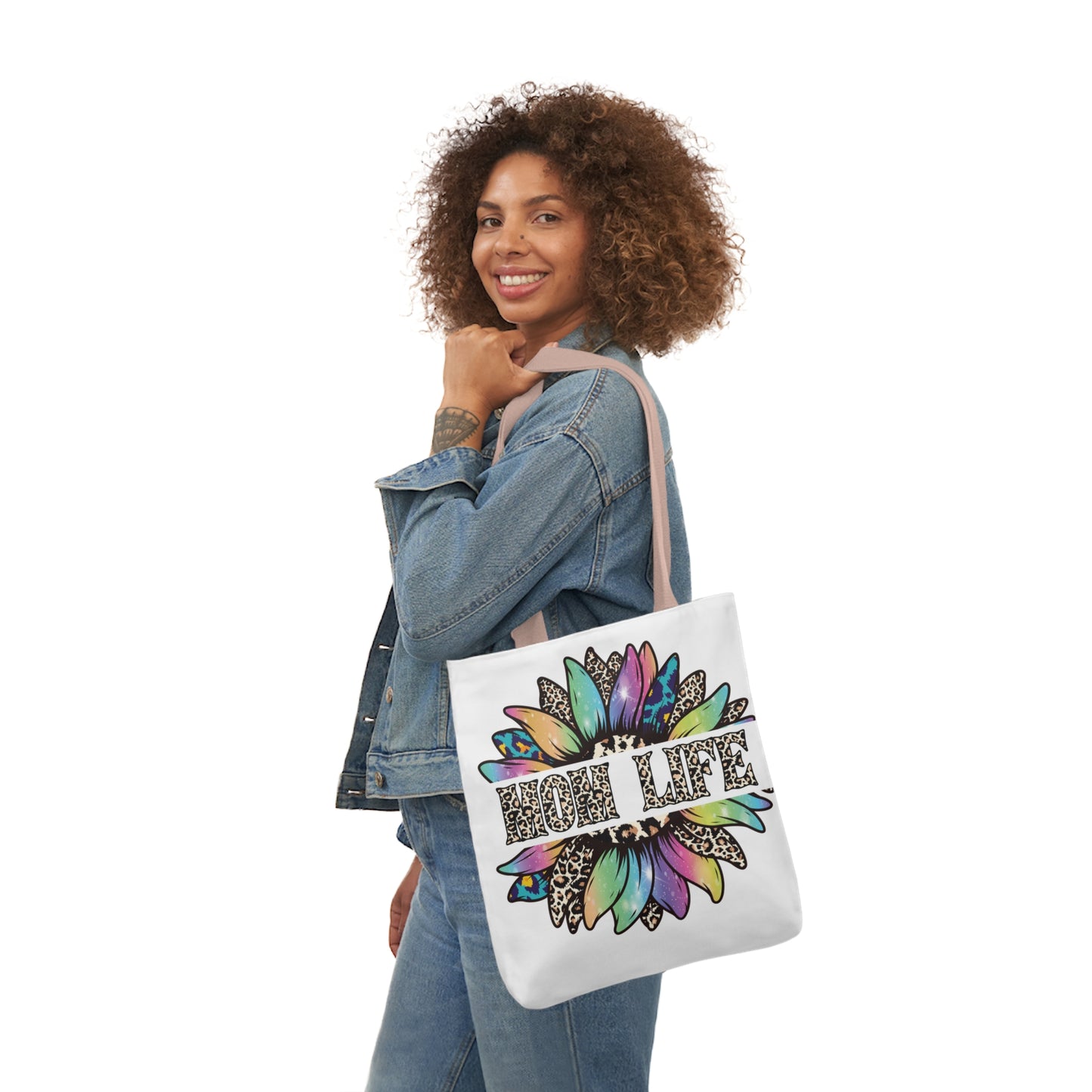 Mom Life Canvas Tote Bag, 5-Color Straps