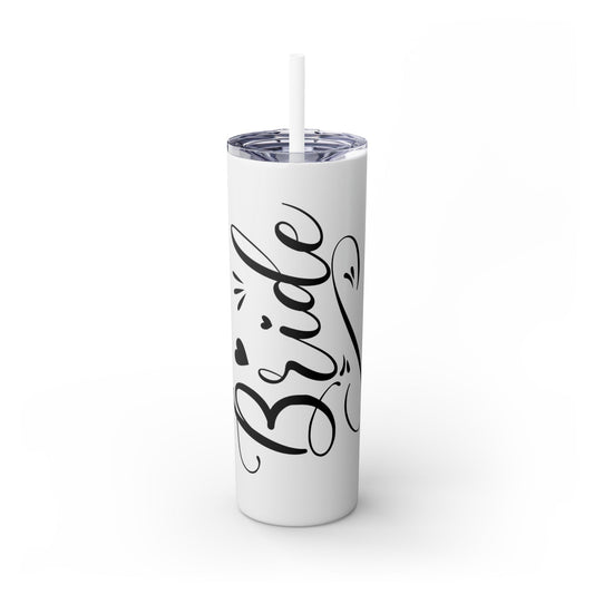 Bride Skinny Tumbler with Straw, 20oz