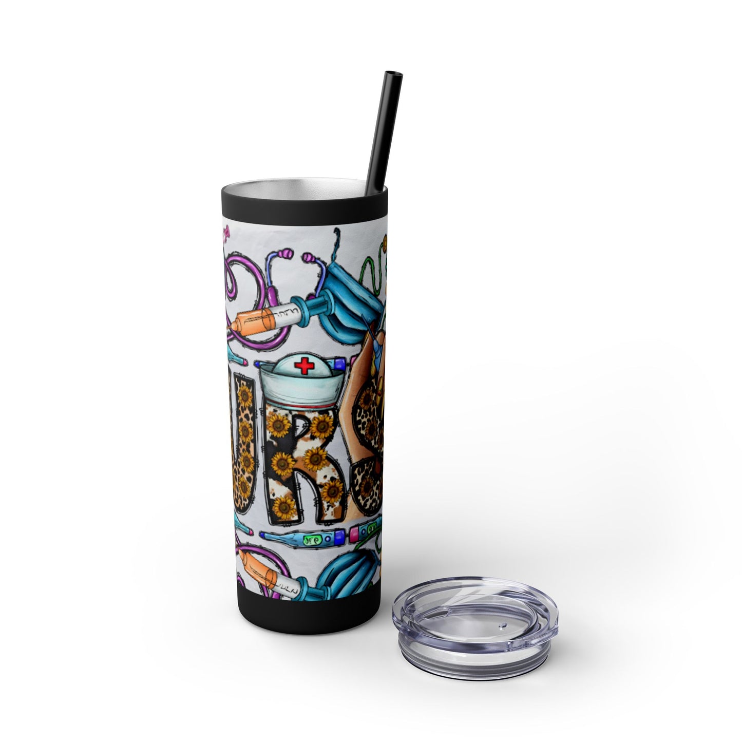 Nurse Skinny Tumbler with Straw, 20oz