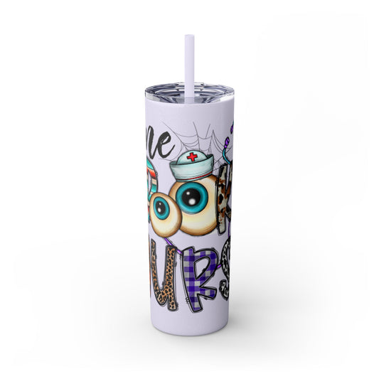 Spooky Nurse Skinny Tumbler with Straw, 20oz