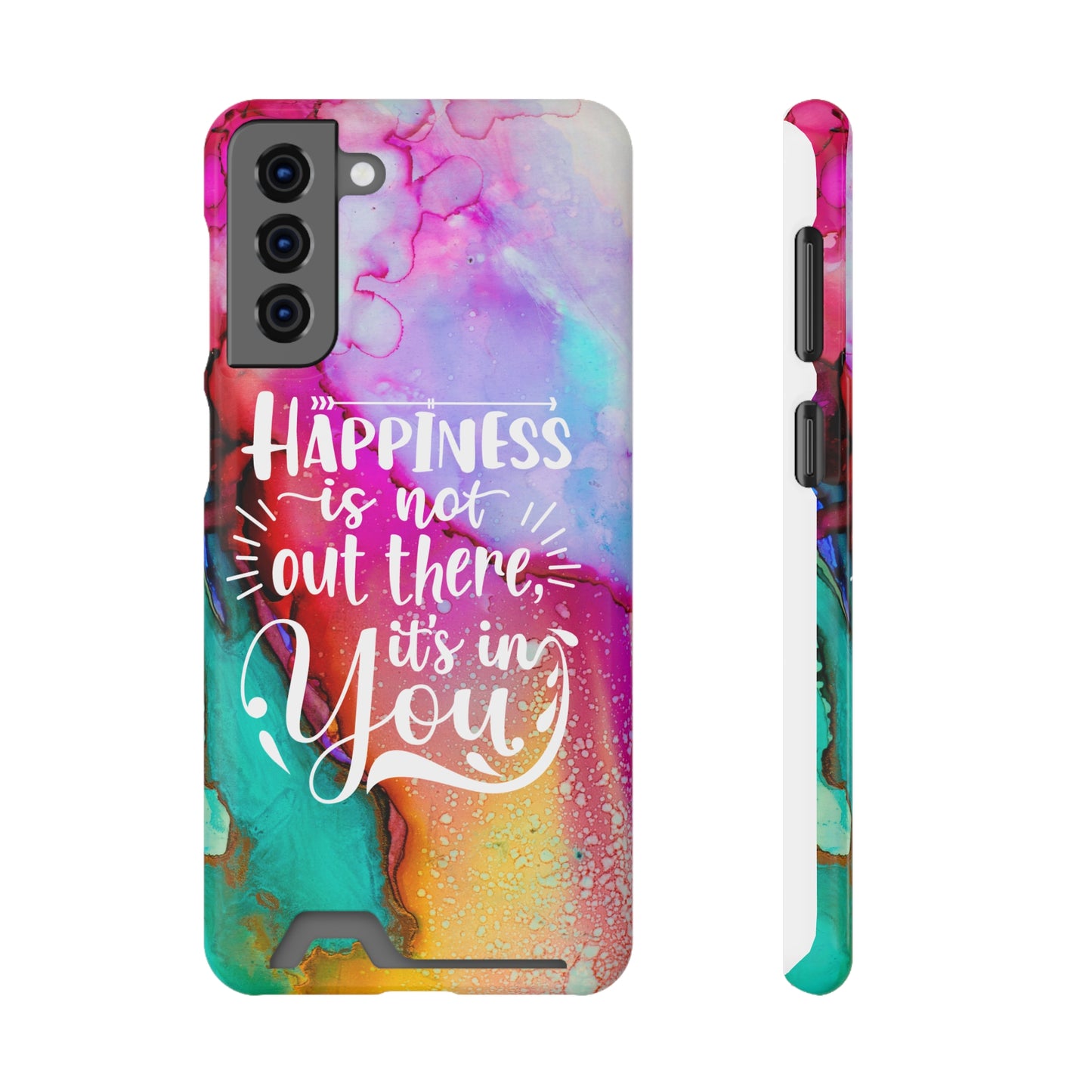 Happiness Phone Case With Card Holder