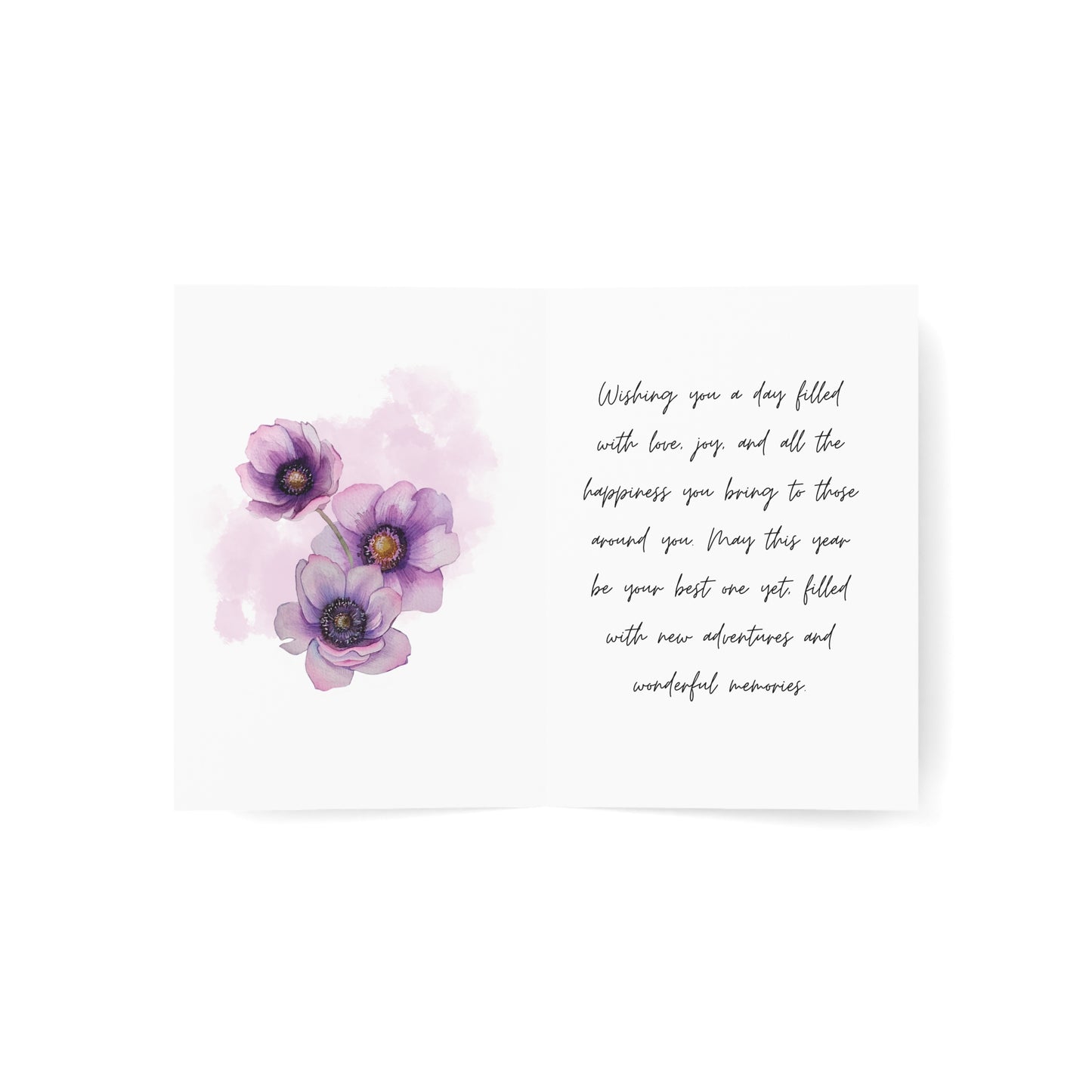 Purple Flower Birthday Cards