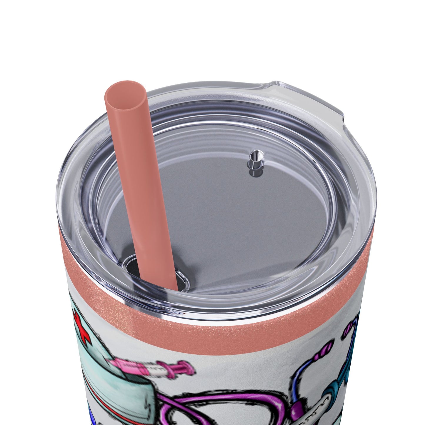 Nurse Skinny Tumbler with Straw, 20oz